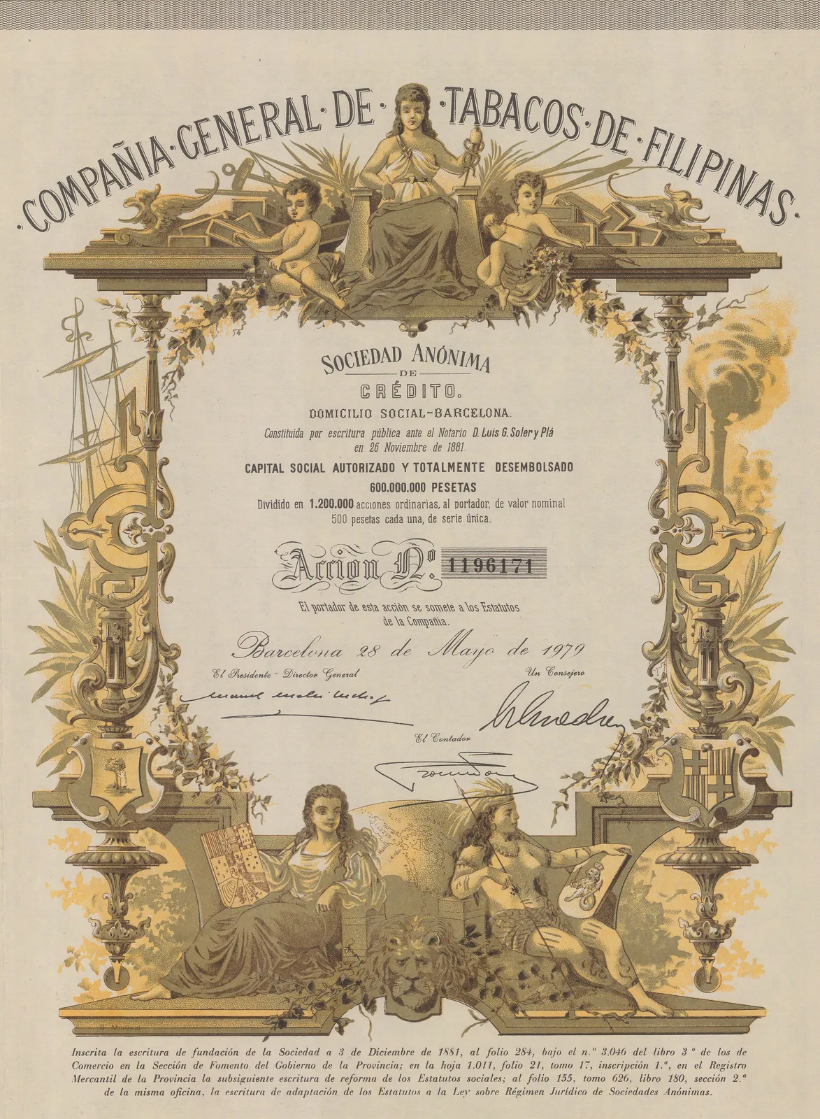 Tabacalera, Stocks & Bonds - Philippines, Tabacalera, 1979