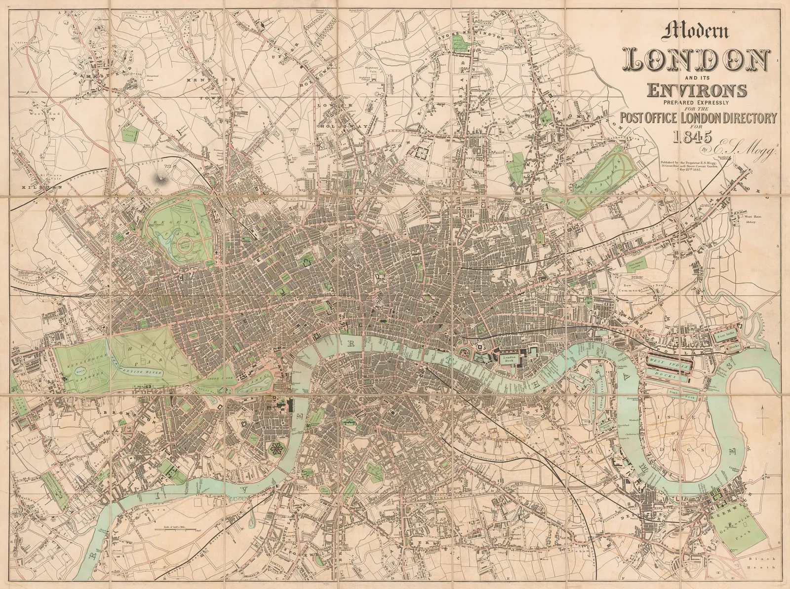 Edward Mogg, Modern London and its Environs, 1845