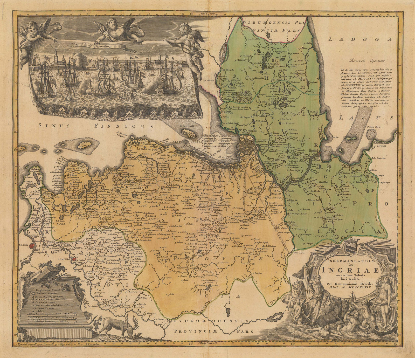 Homann Heirs, St. Petersburg & Leningrad Oblast, 1734