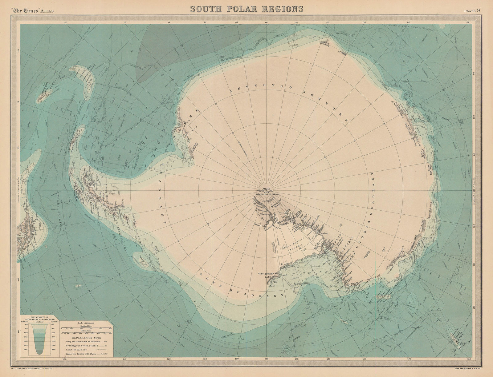 John Bartholomew, South Polar Regions, 1922