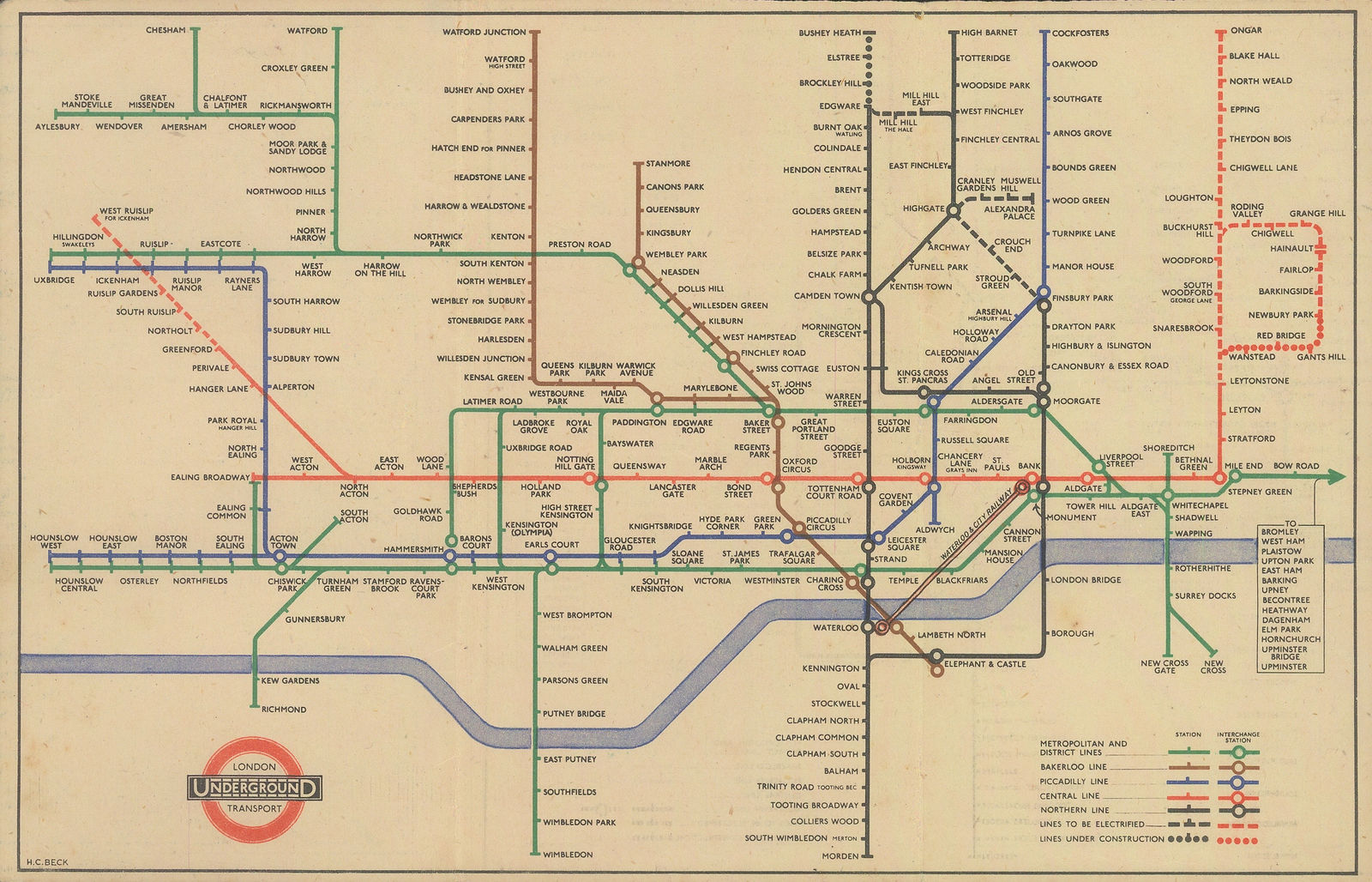 Harry Beck, London Underground Map, 1947