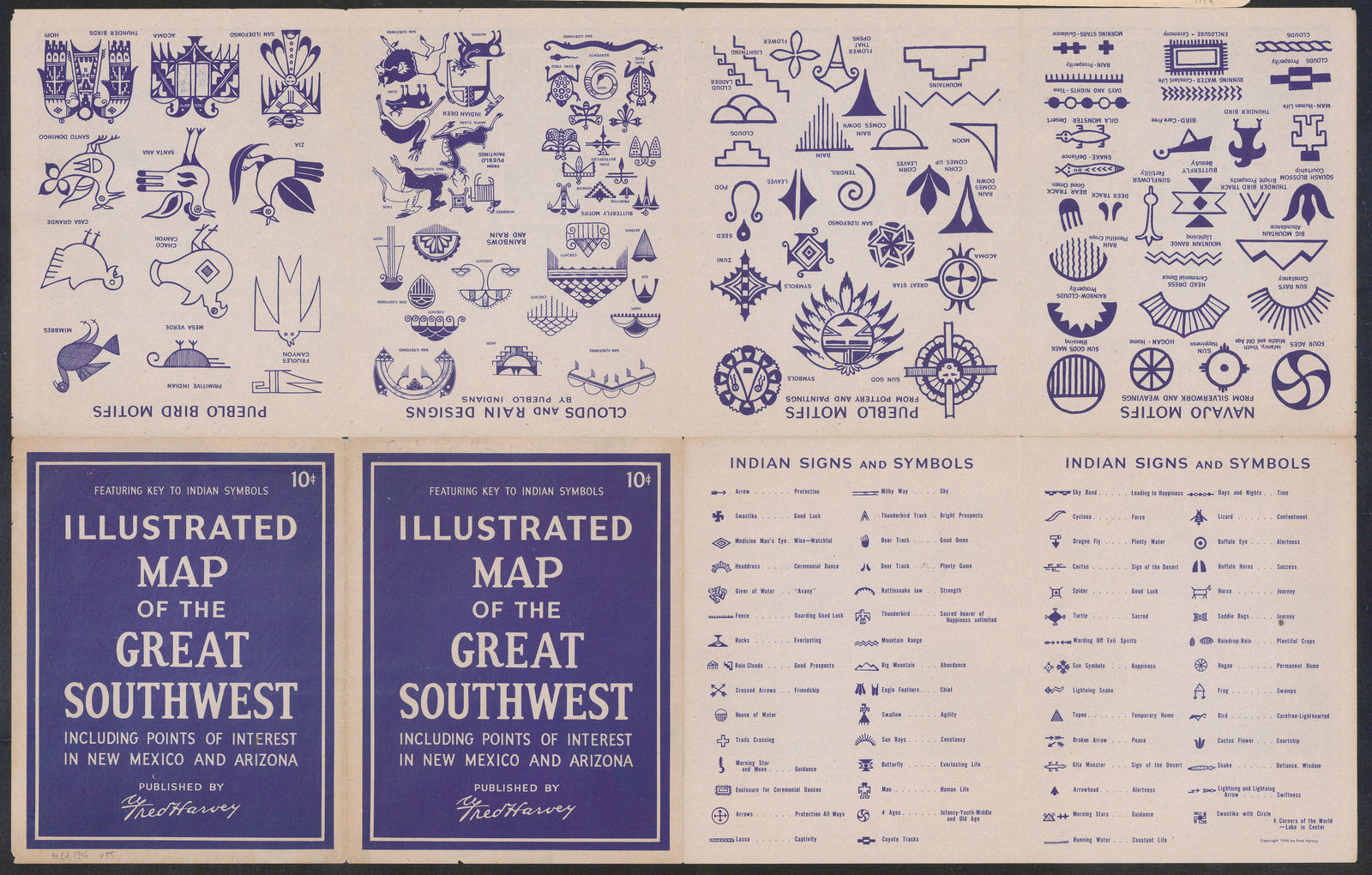 Fred Harvey, Illustrated Map of the Great Southwest, 1946