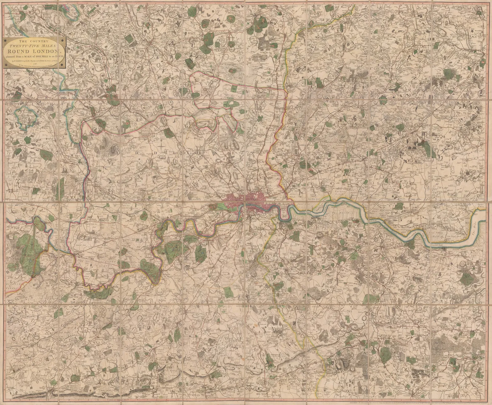 William Faden, The Country Twenty-Five Miles Round London, 1796