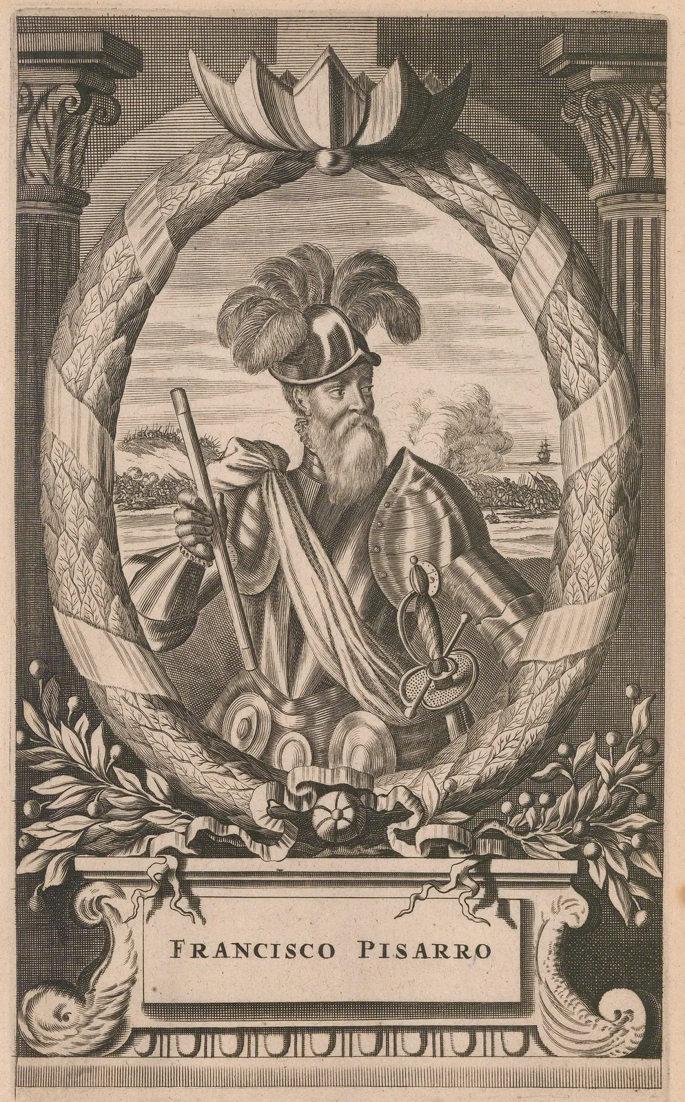 Arnoldus Montanus, Peru - Francisco Pizarro, 1671