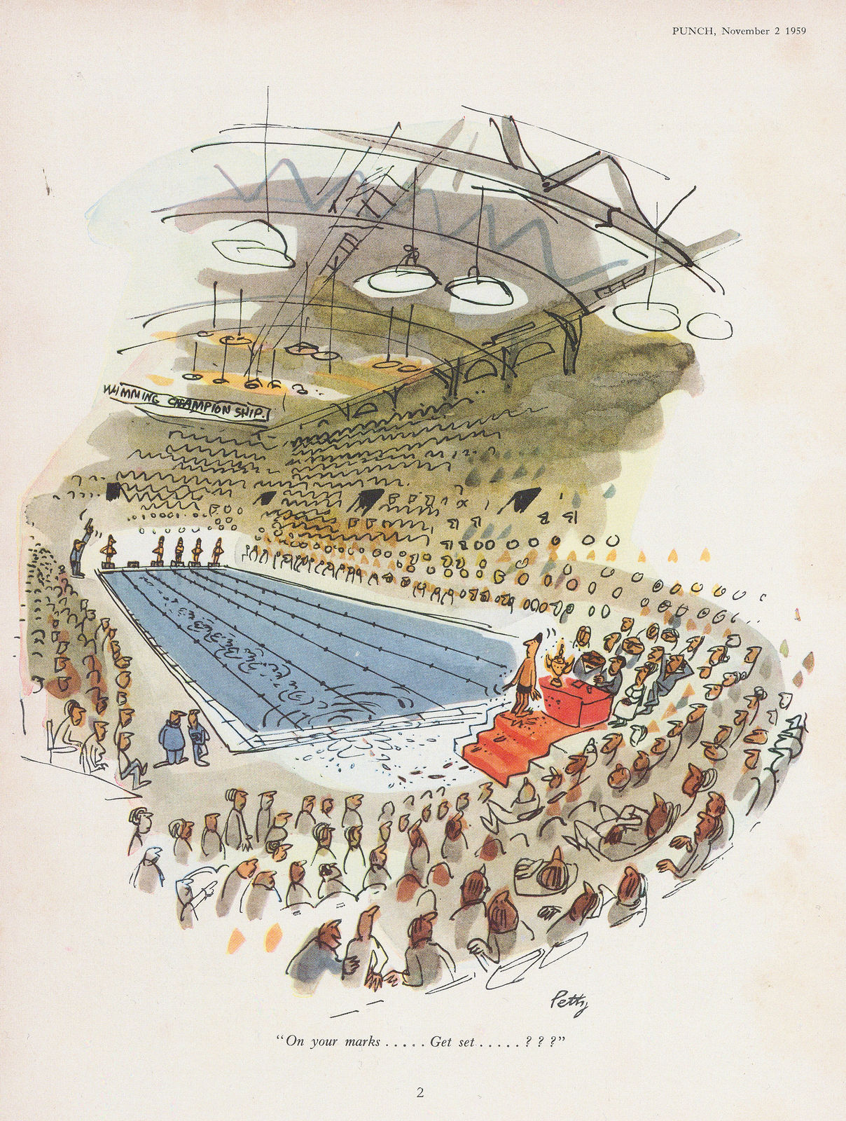 Punch, Cartoon - Swimming championship, 1959
