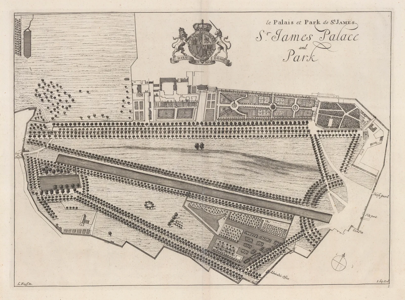 John Stow, London - St. James's Palace and Park, 1720 c.