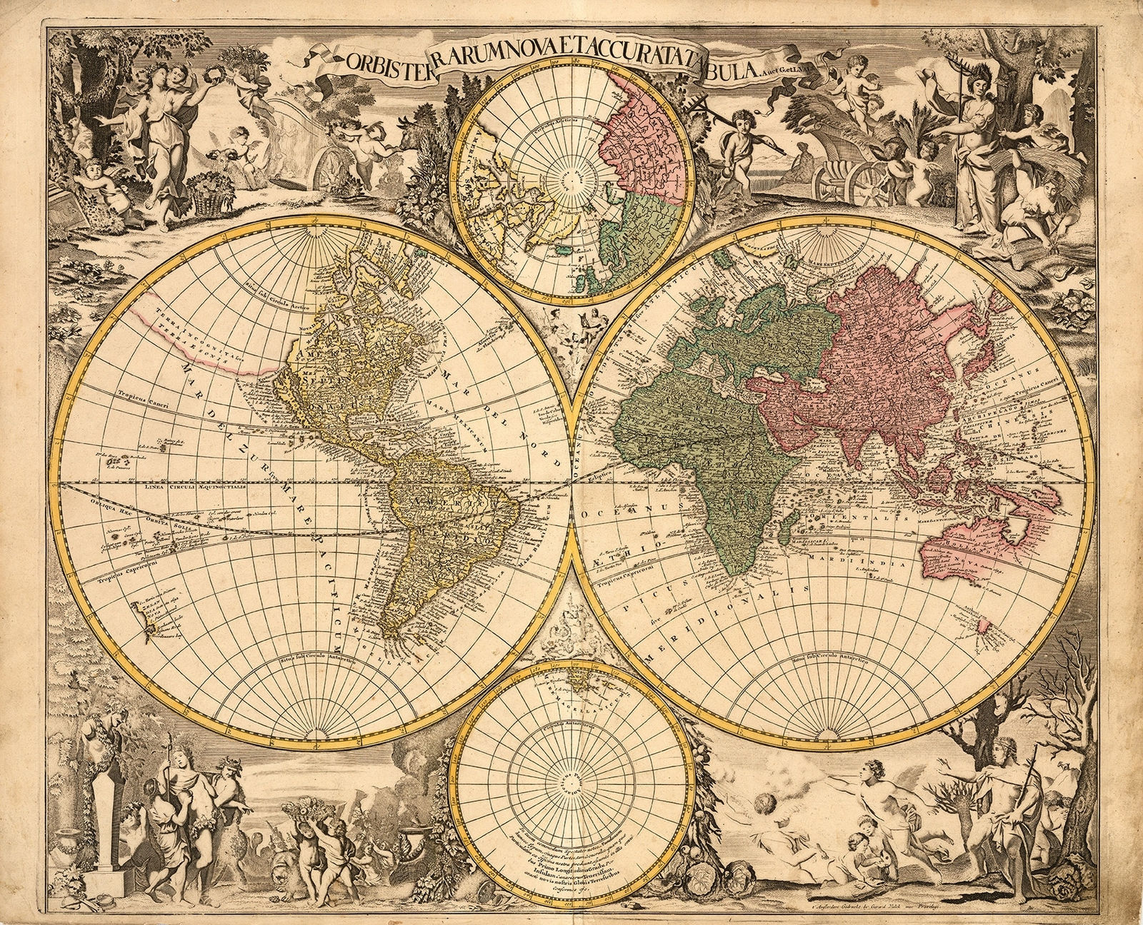 Gerhard Valk, Orbis Terrarum Nova et Accurata Tabula, 1700 c.