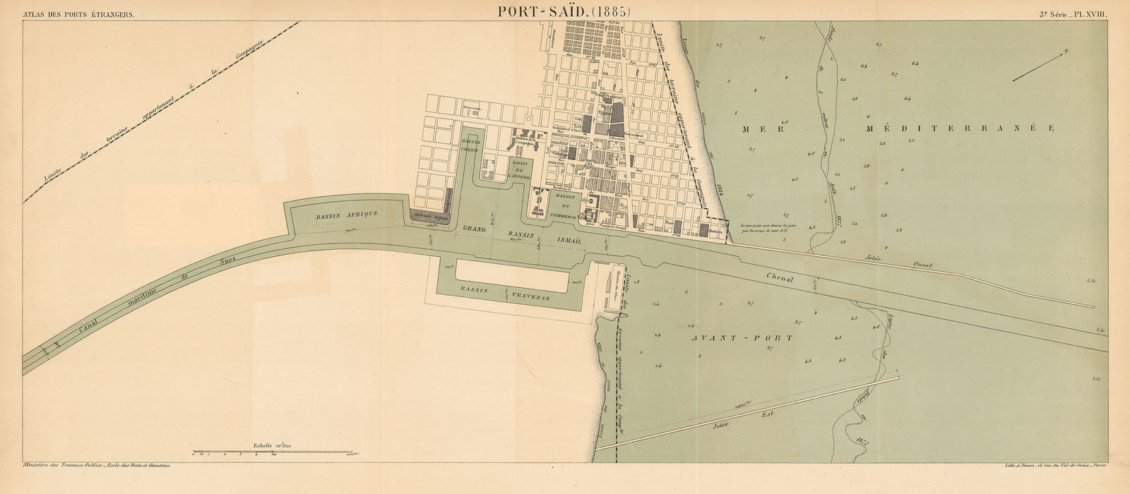 A. Simon, Port Said harbour, 1885