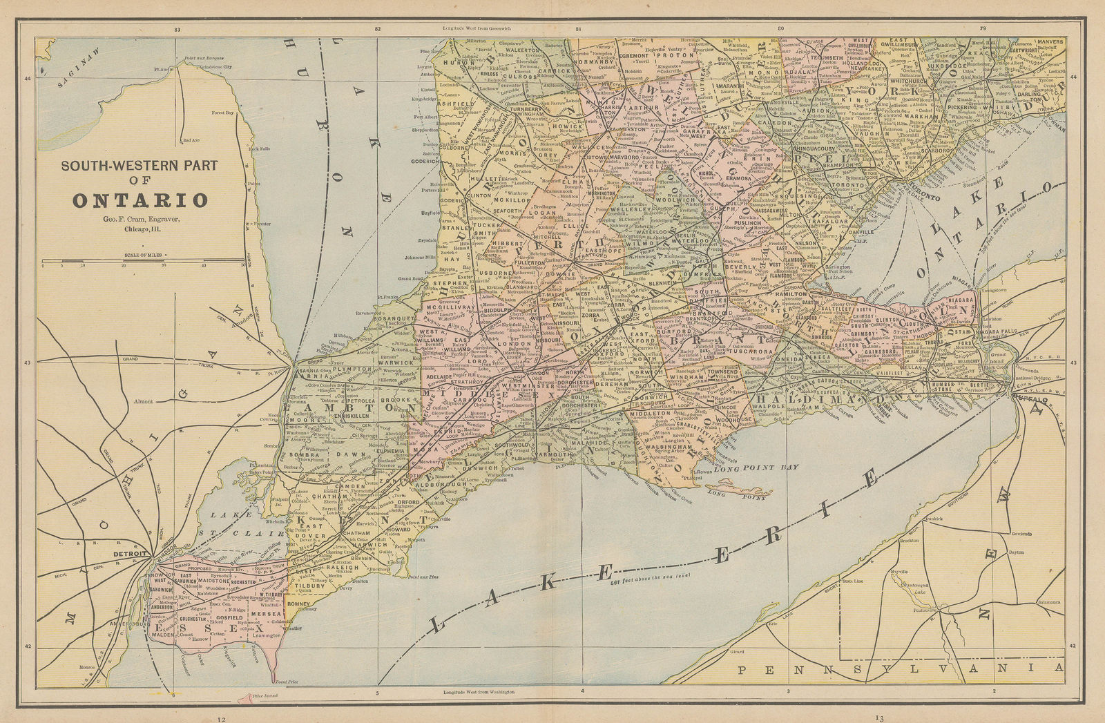 George Cram, South-Western Part of Ontario, 1889