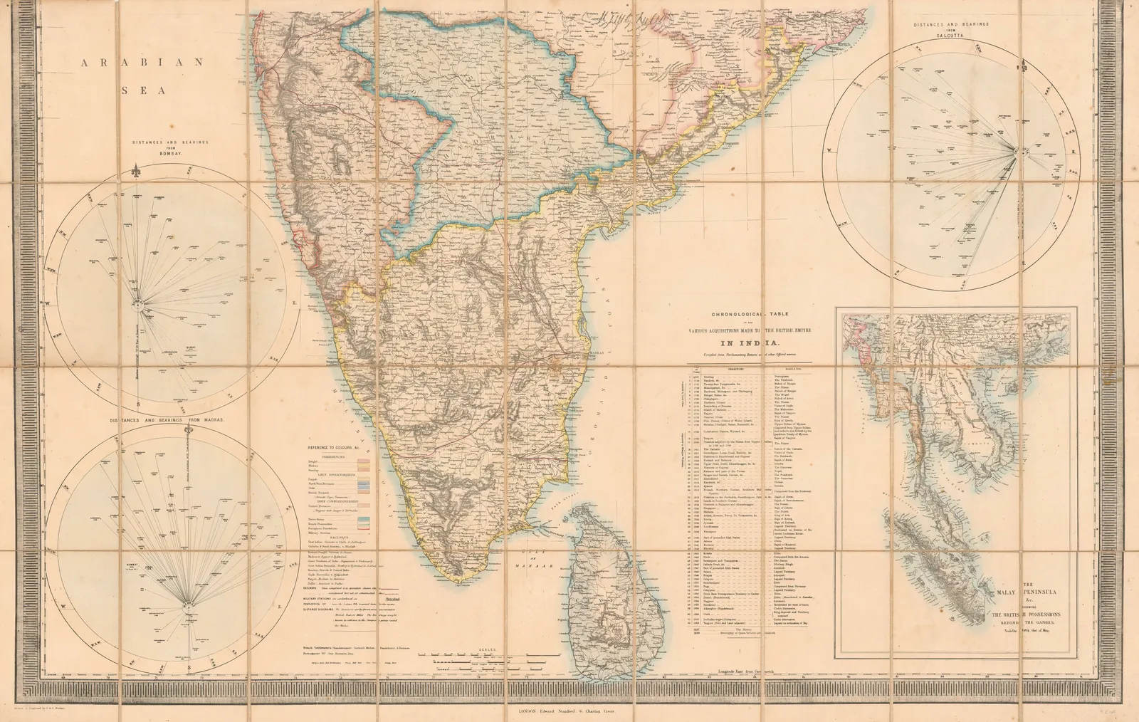 Edward Stanford, Stanford's Map of India, 1863