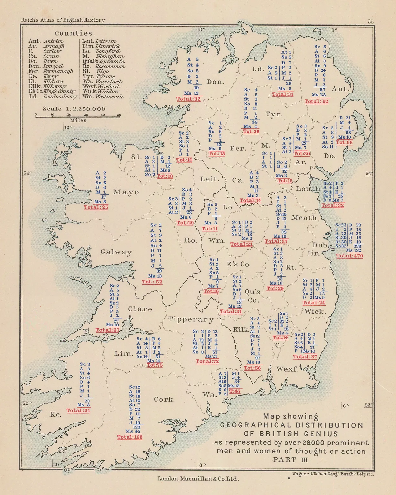 Emil Reich, Geographical Distribution of Irish Genius, 1903