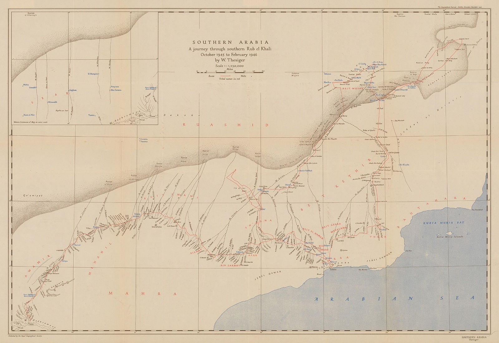 Royal Geographical Society (RGS), Southern Arabia, 1946
