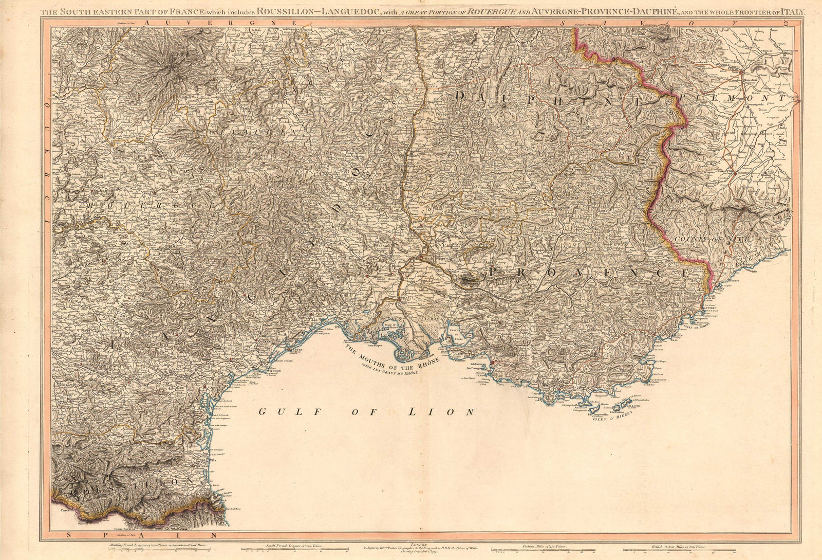 William Faden, Provence & the South of France, 1799