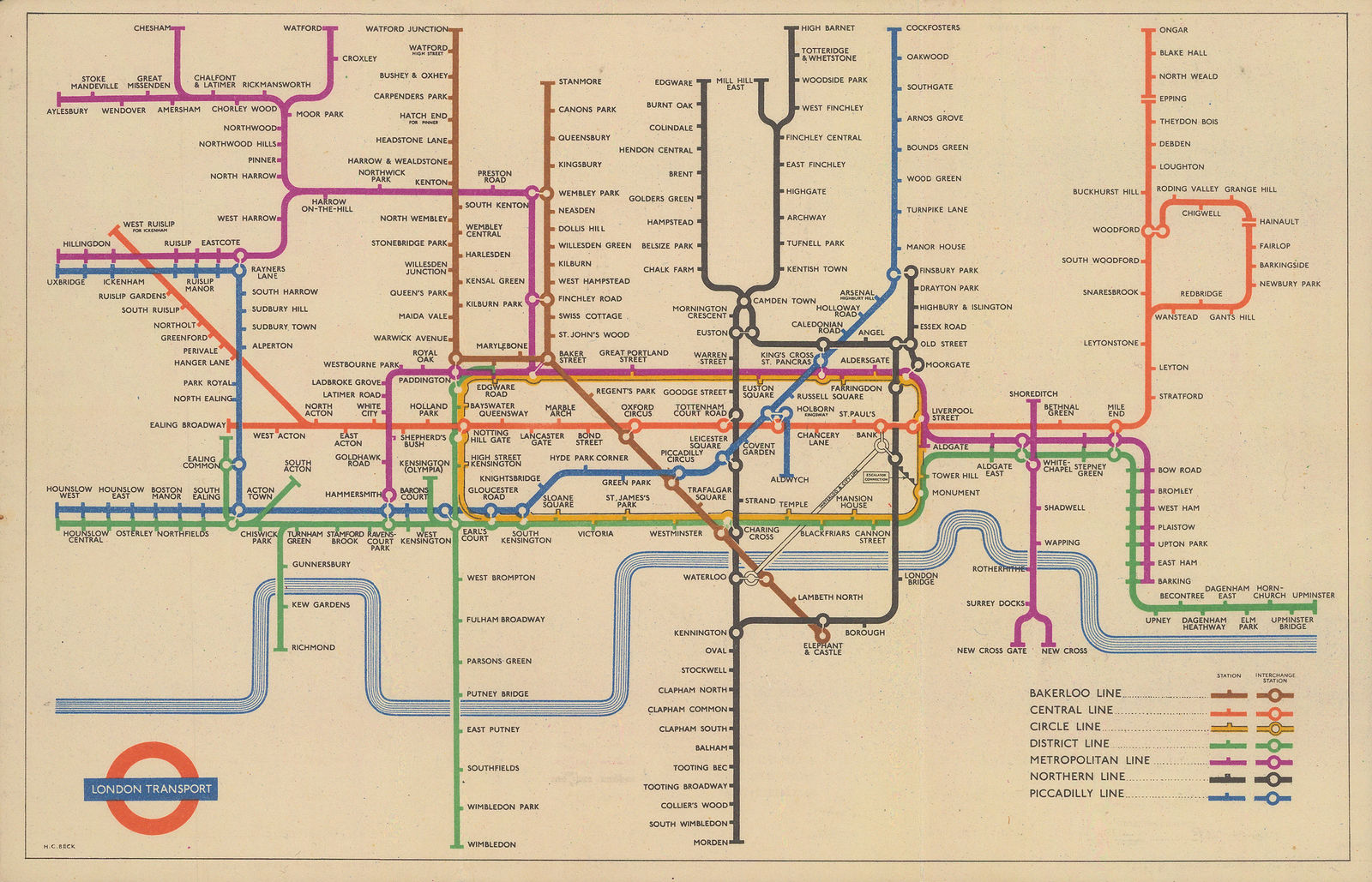 Harry Beck, London Underground Map, 1954