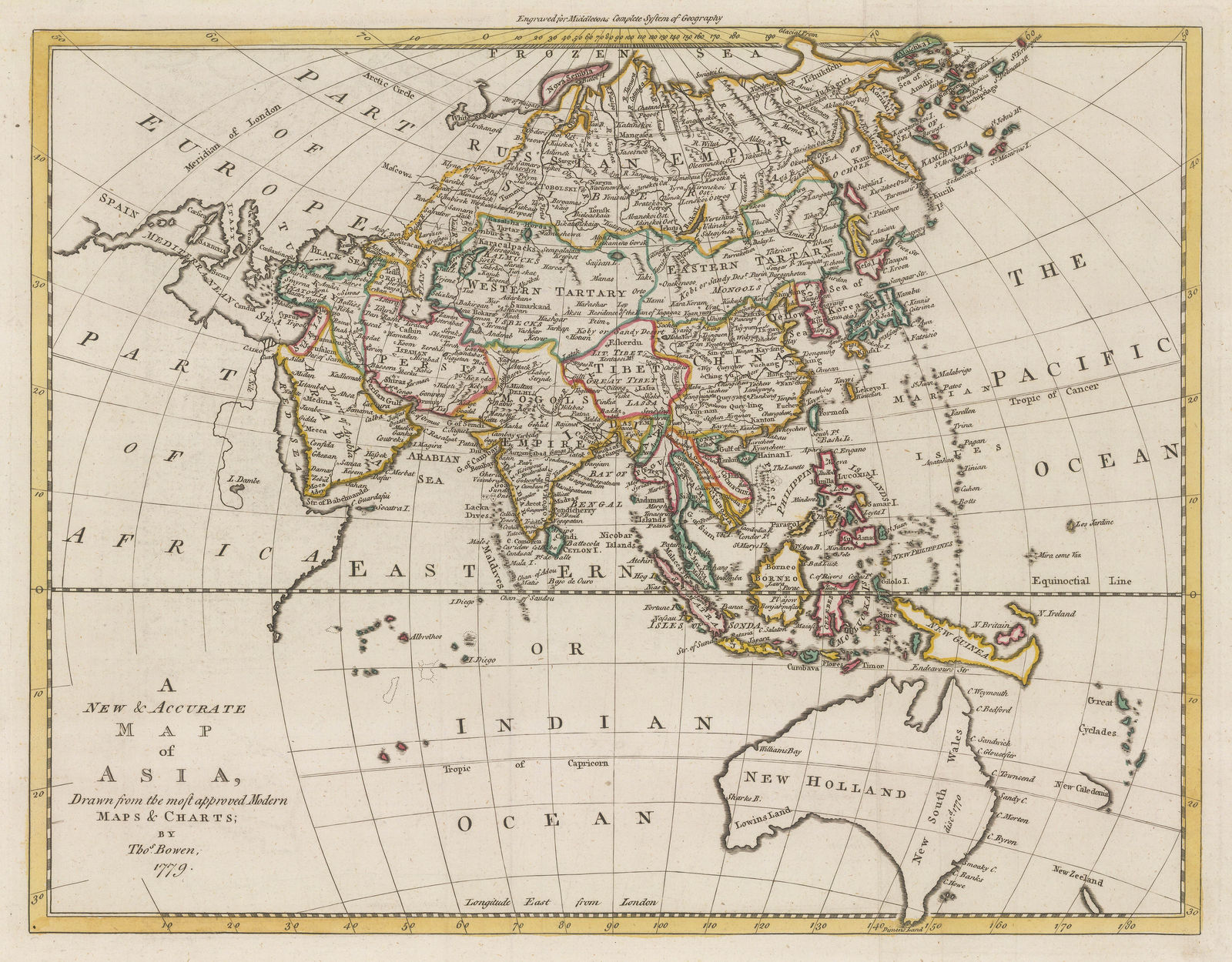 Thomas Bowen, A New and Accurate Map of Asia, 1779