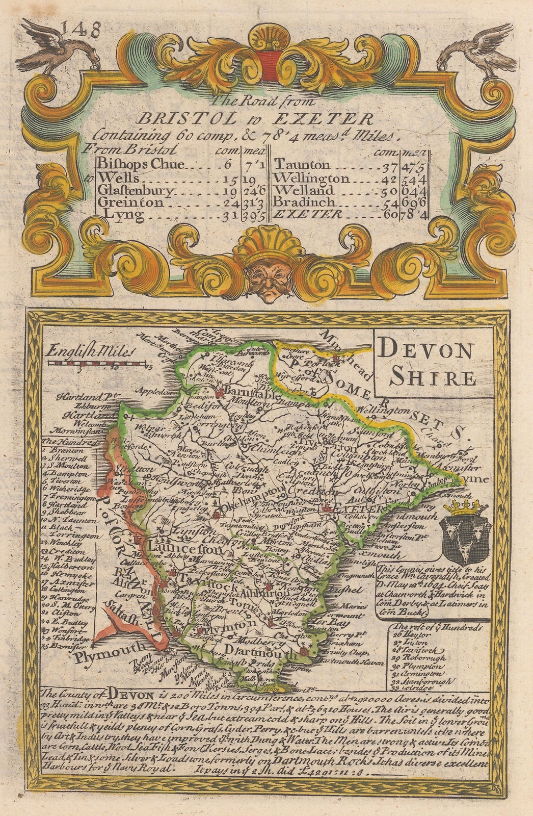 Emanuel Bowen & John Owen, Devon Shire, 1720
