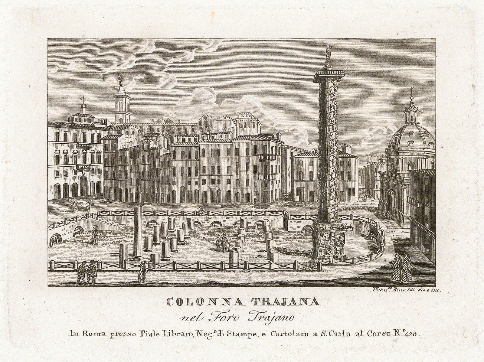 Pietro Piale, Italy - Rome, Trajan's Column, 1839