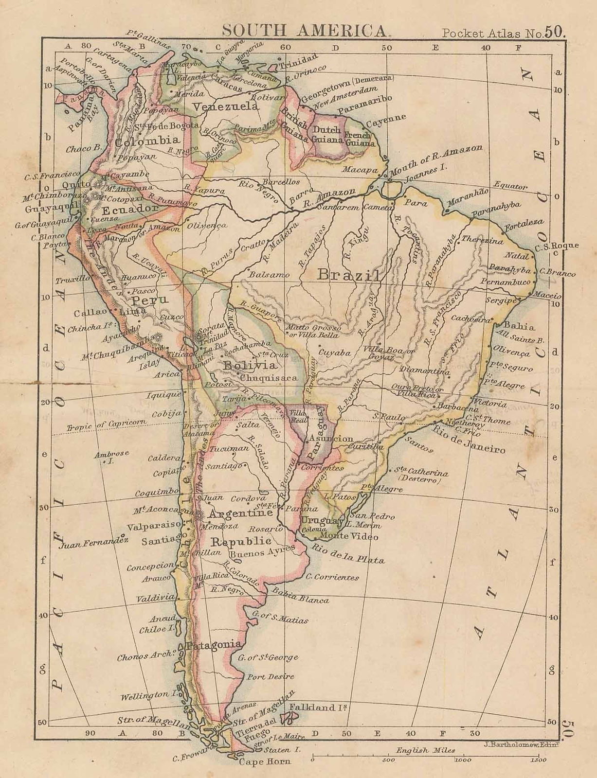 J.G. Bartholomew, South America, 1886