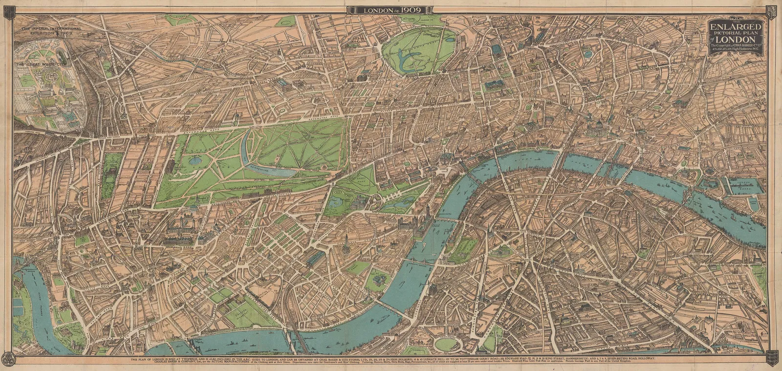 Chas. Baker & Co., London - A Bird's-Eye View, 1909