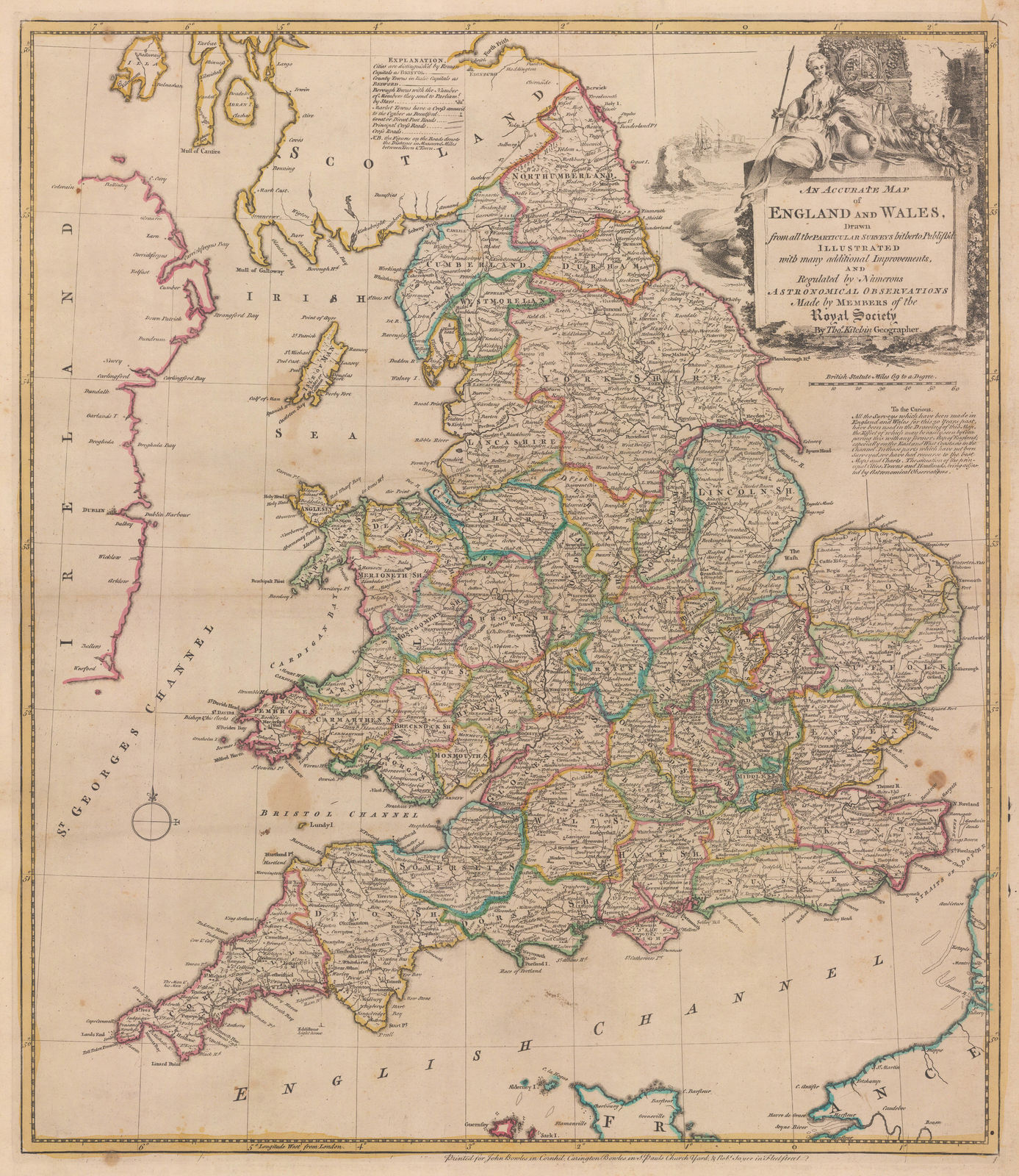 Thomas Kitchin, An Accurate Map of England and Wales, 1770 c.