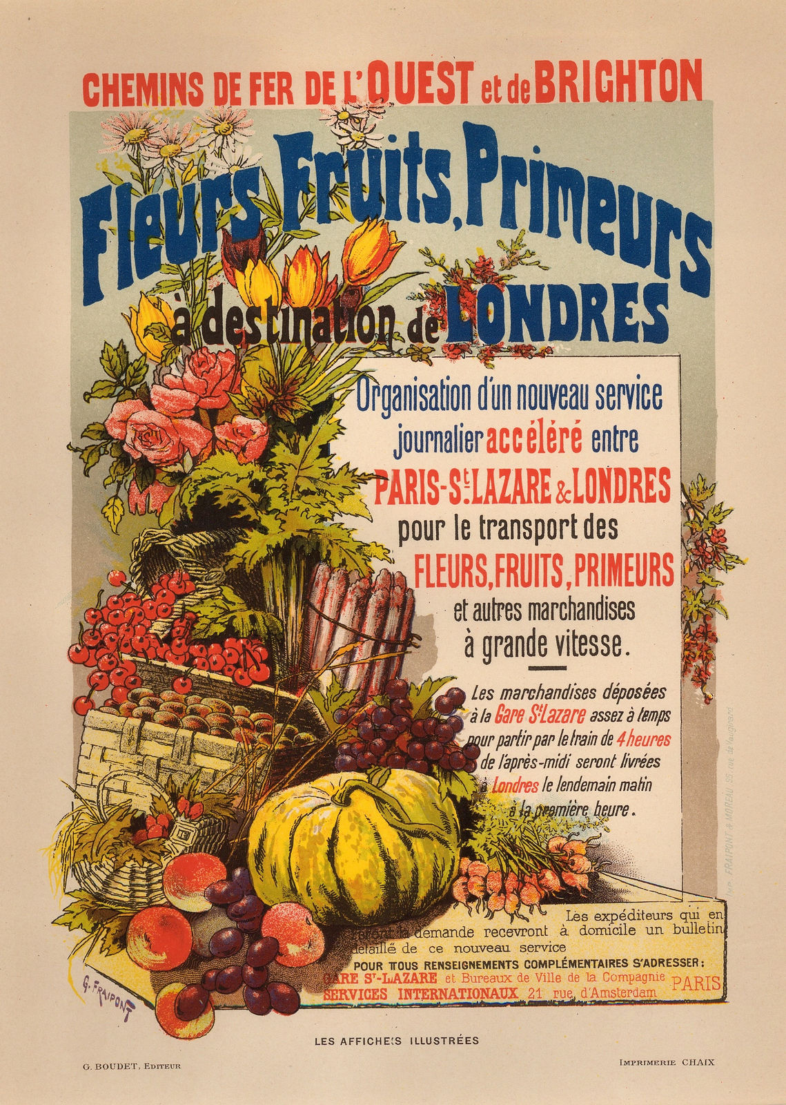 Jules Cheret, Fruit - Chemin de fer de l'ouest et de Brighton, 1896 c.