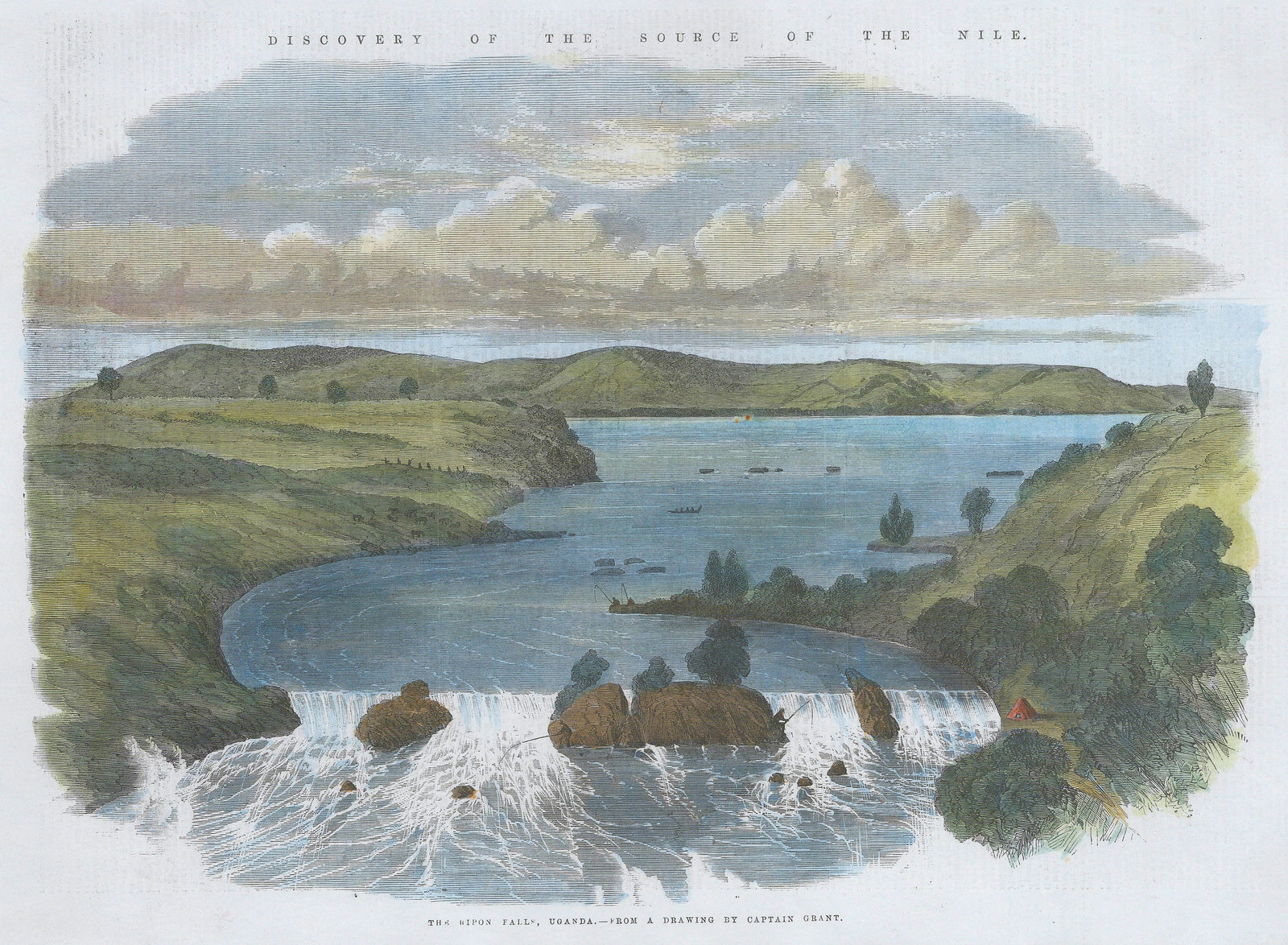 Illustrated London News (ILN), Uganda - Lake Victoria, Ripon Falls, 1863