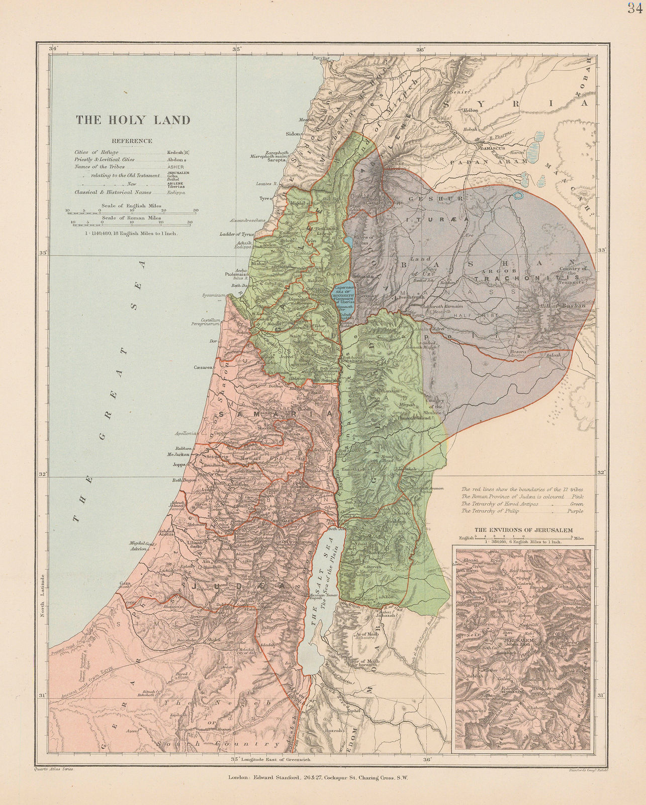 Edward Stanford, The Holy Land, 1896