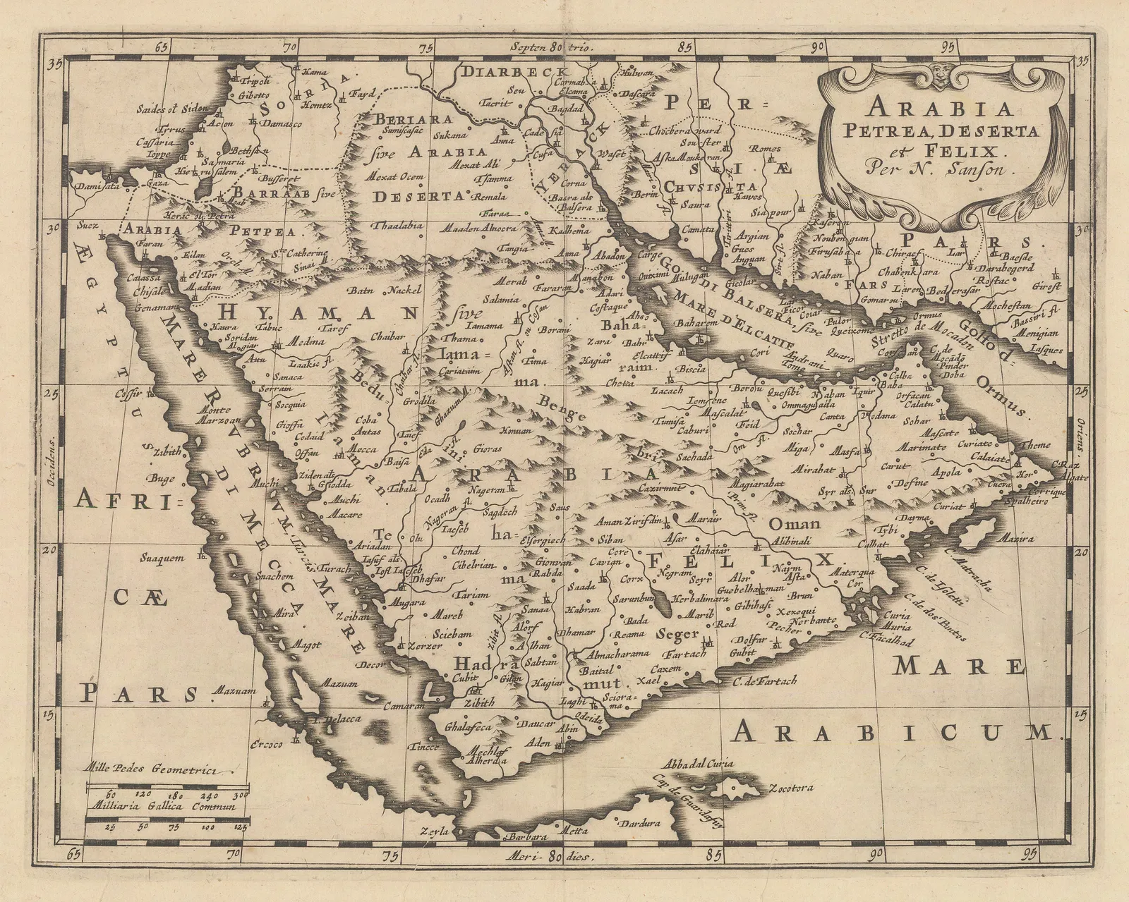 Nicolas Sanson, Arabia, 1679