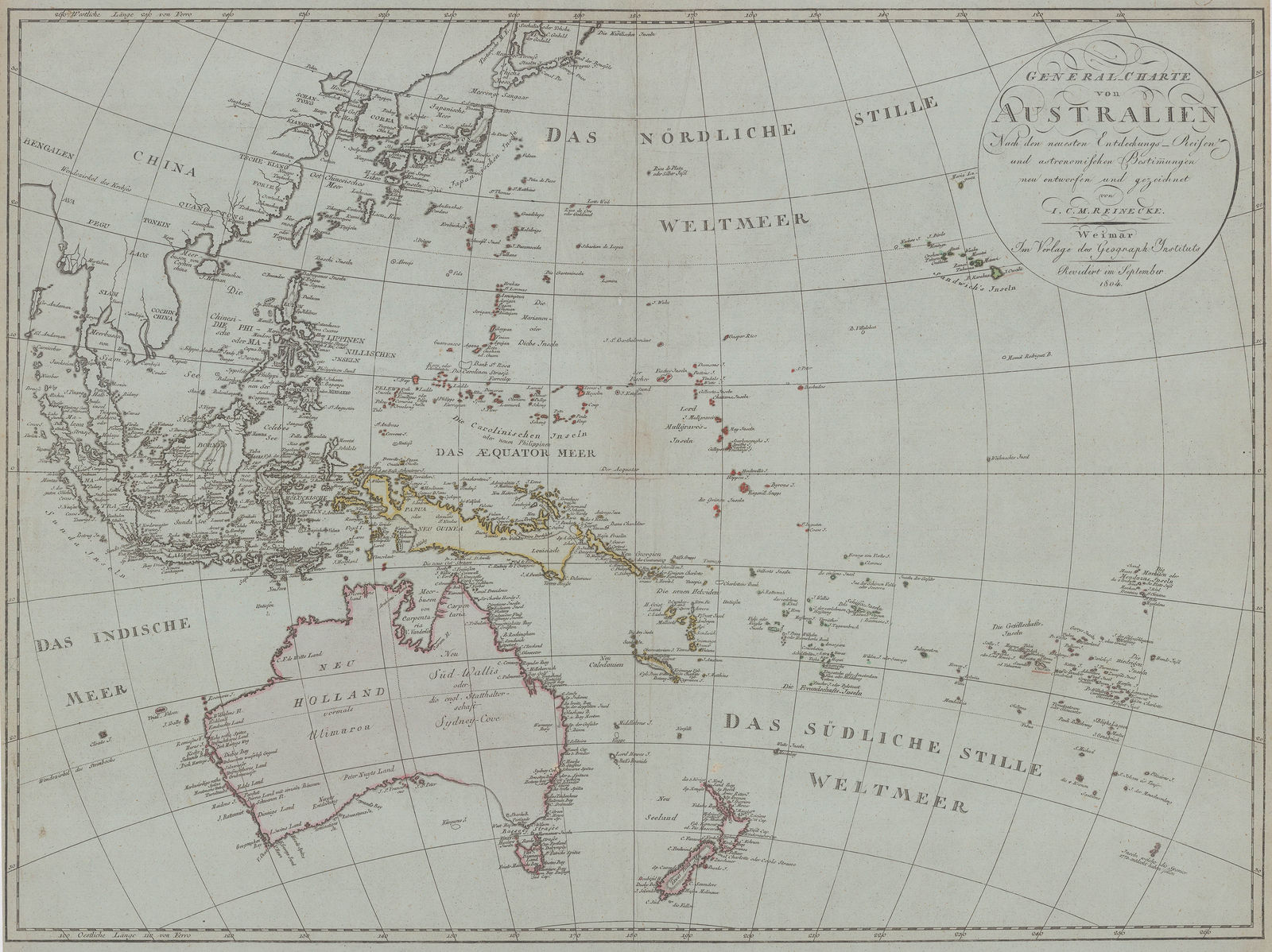 Johann Christoph Reinecke, Australia and the Pacific Islands, 1804