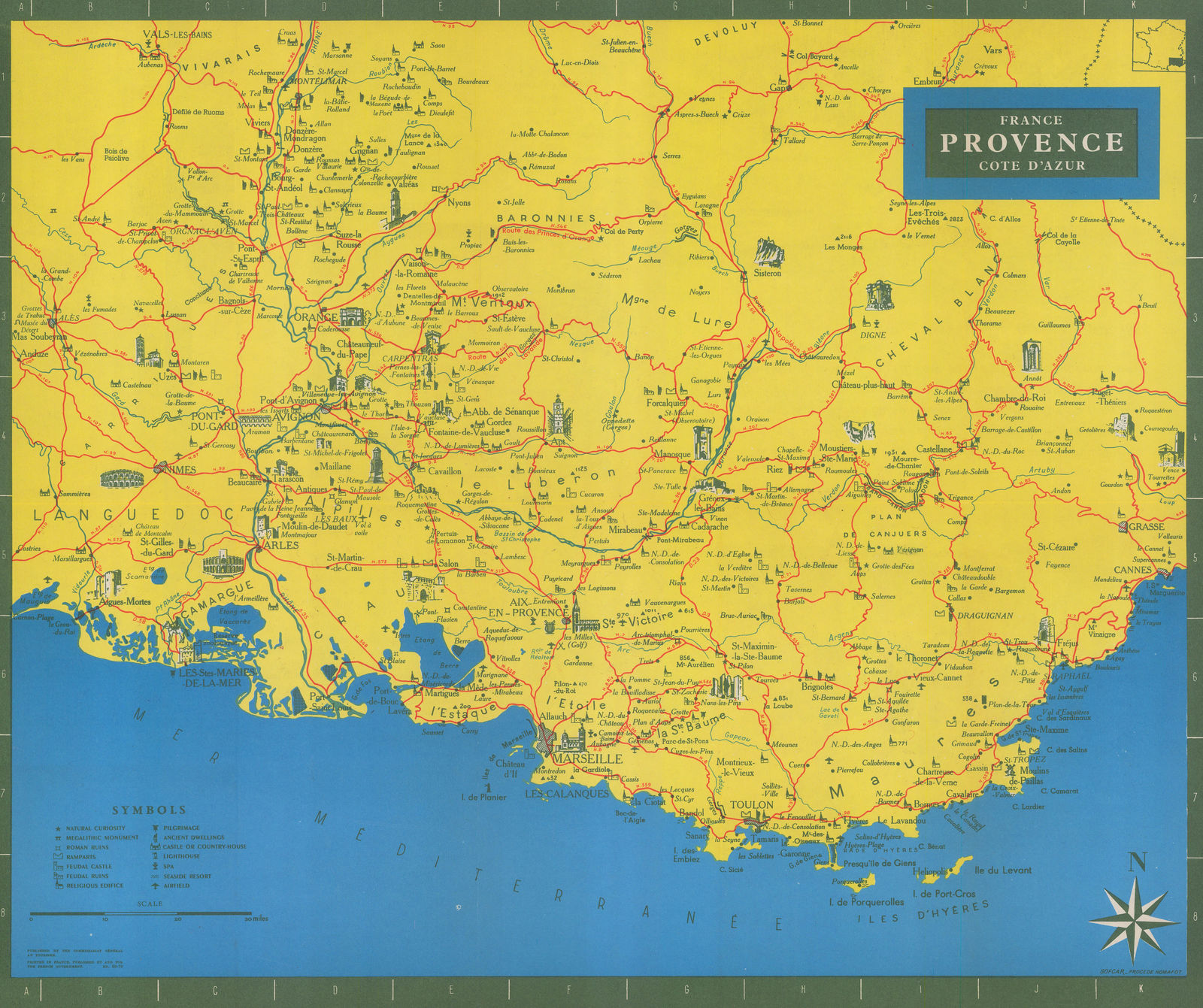 Ministère des Travaux Publics, France, Provence, Cote d'Azur, 1955 c.