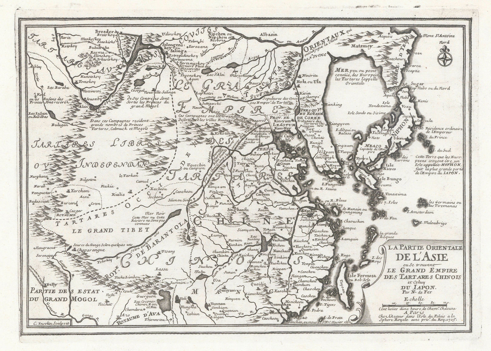 Nicolas de Fer, China, Japan & Korea, 1705