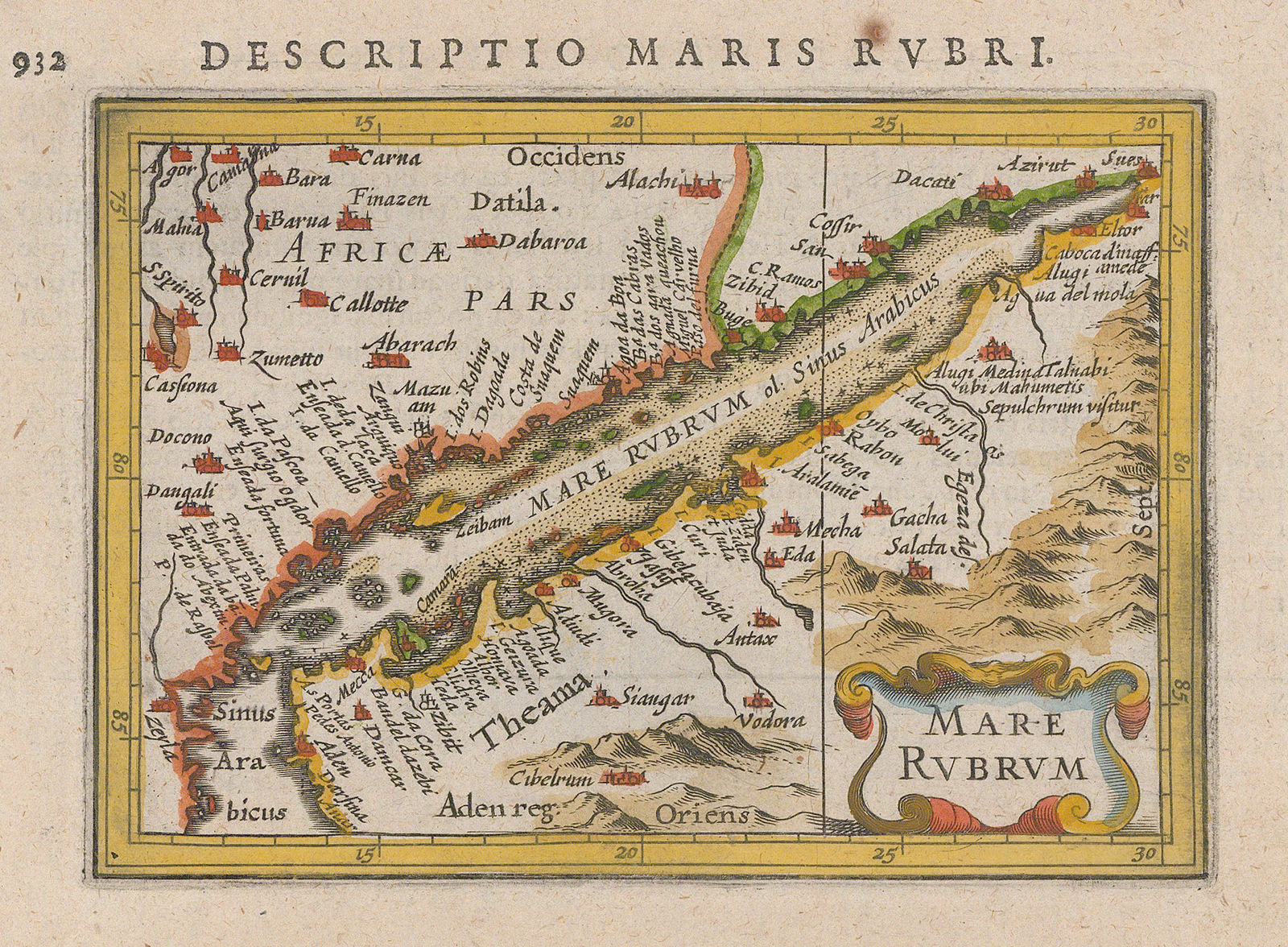 Petrus Bertius, Red Sea, 1616