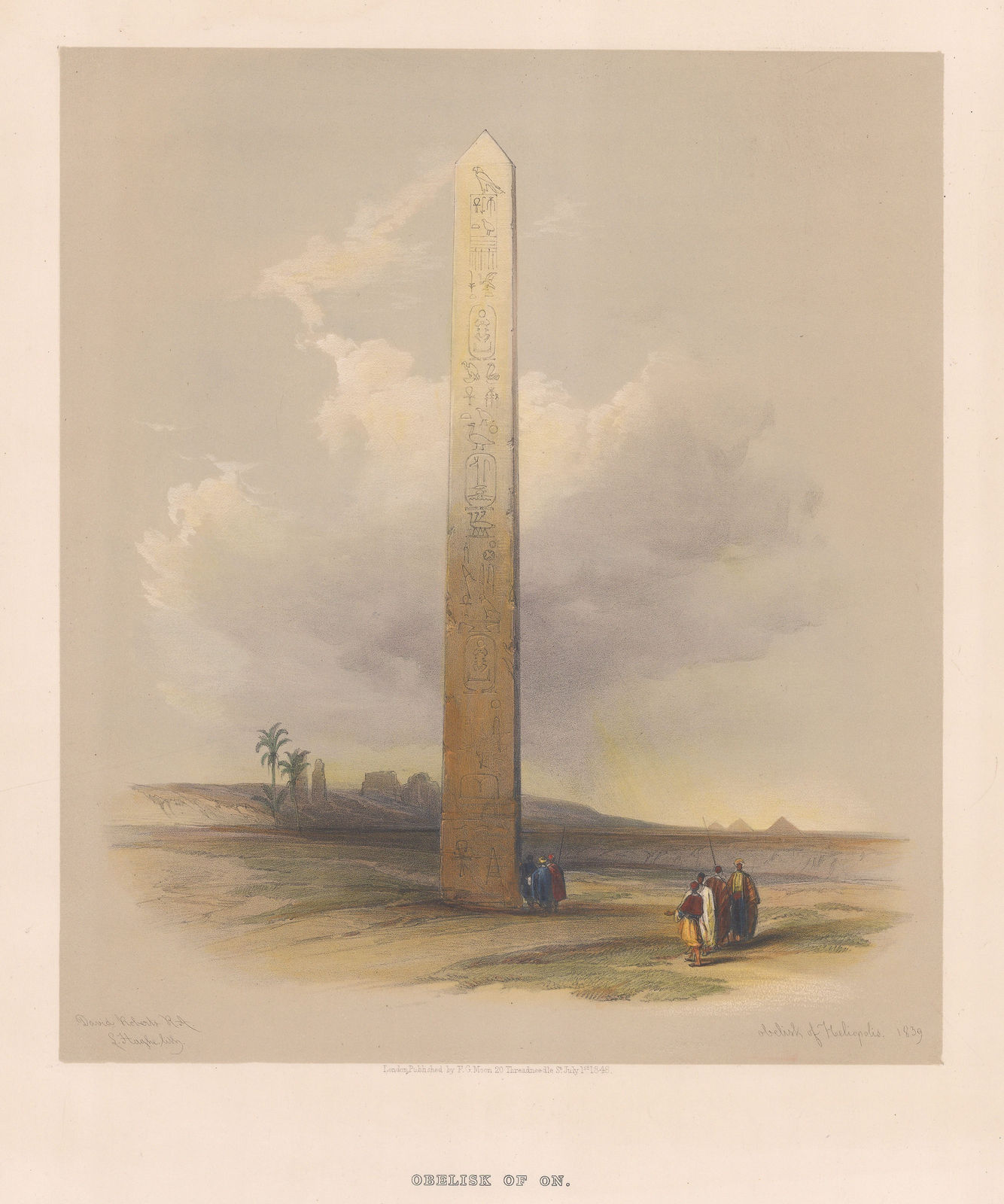 David Roberts, Egypt - Cairo, Obelisk of On (Al-Masalla Obelisk), 1848