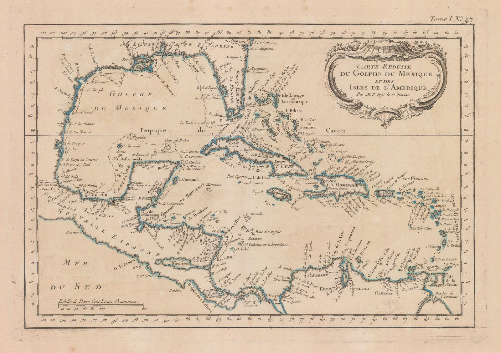 Jacques-Nicolas Bellin, Central America & the Caribbean, 1764