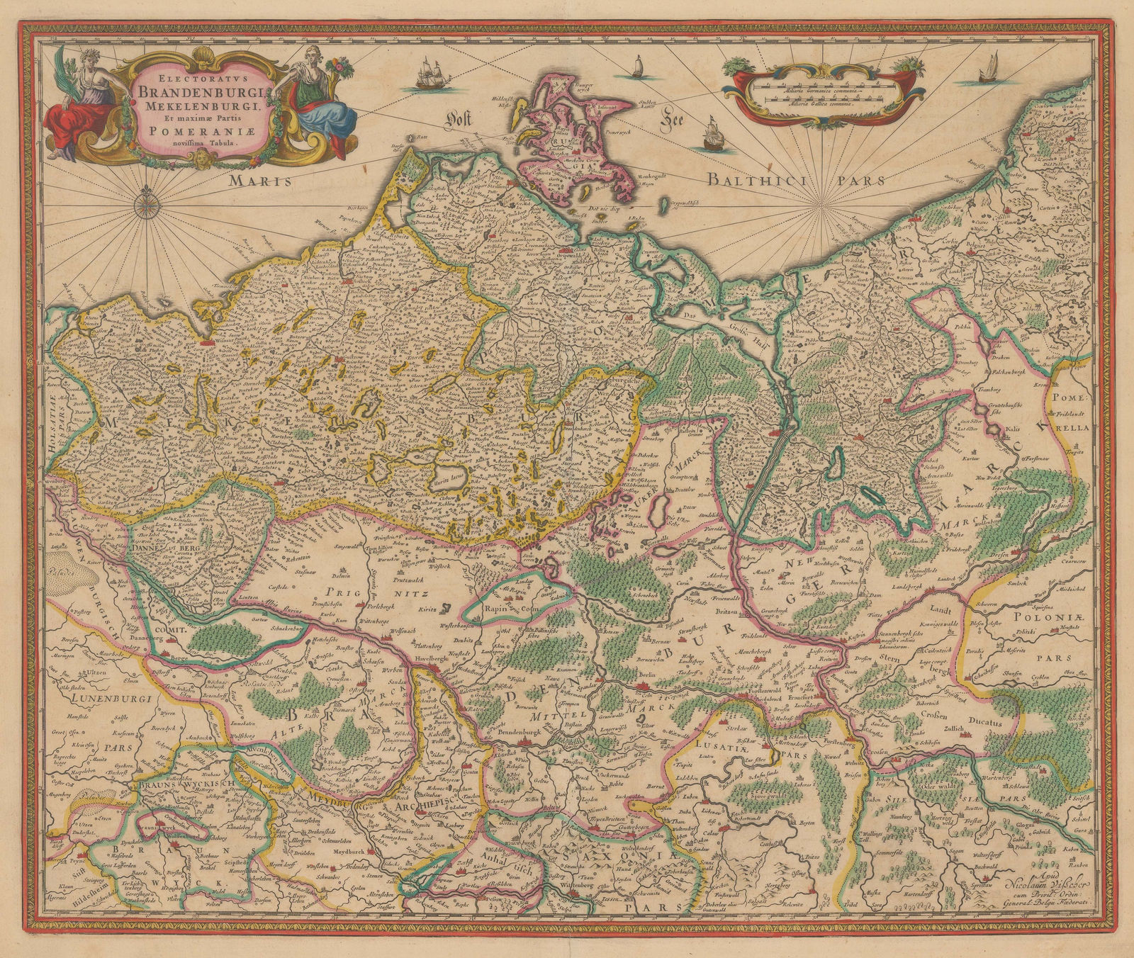 C. & N. Visscher, Brandenburg, Mecklenburg & Pomerania, 1680 c.