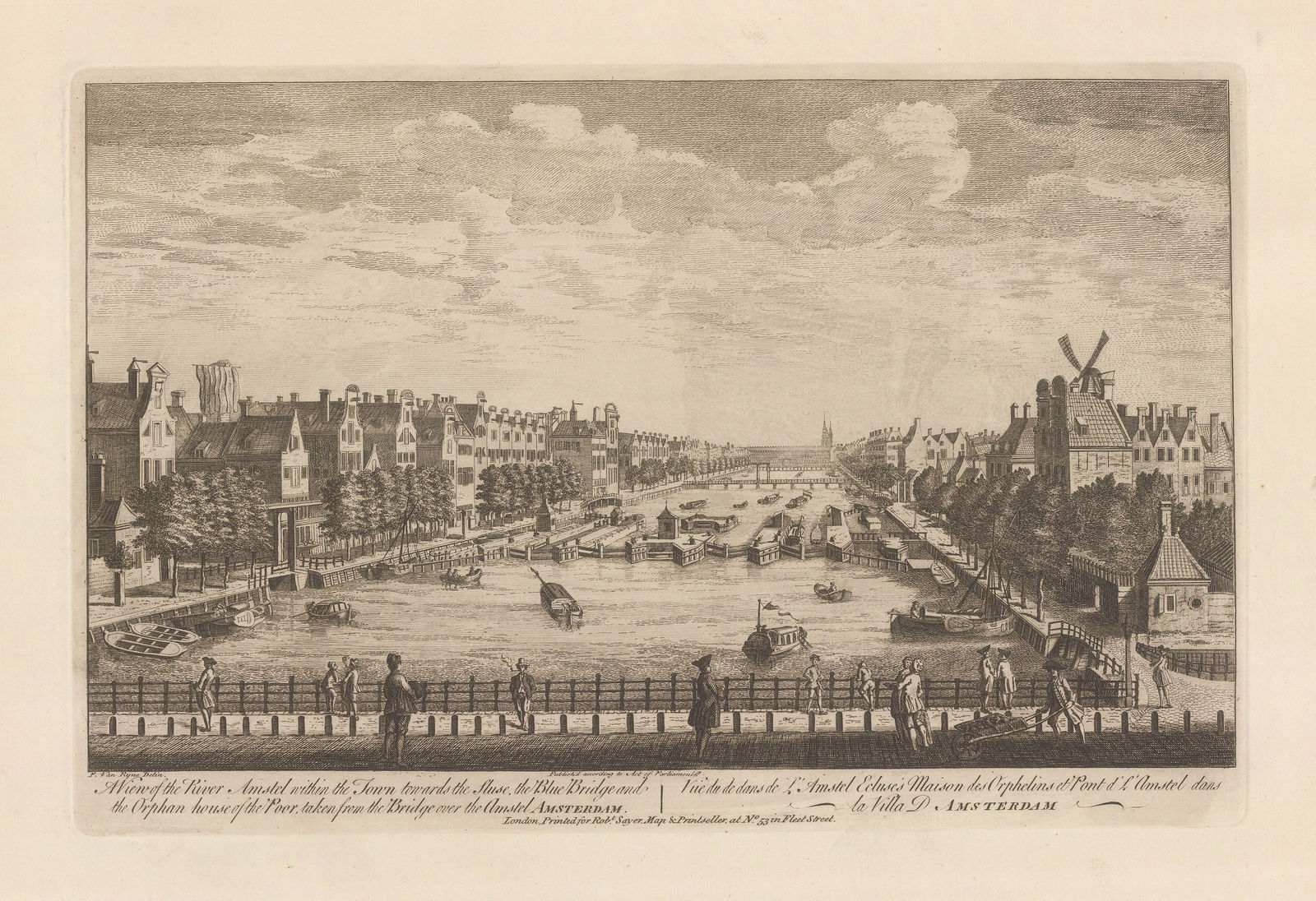 Robert Sayer, Netherlands - Amsterdam, River Amstel, 1774