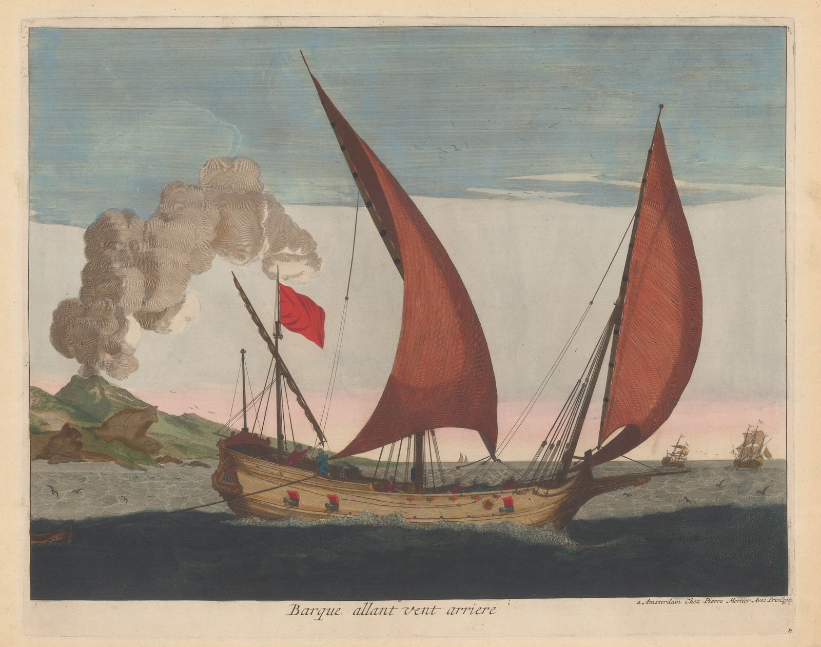 Pierre Mortier, Ships - Barque, 1690 c.