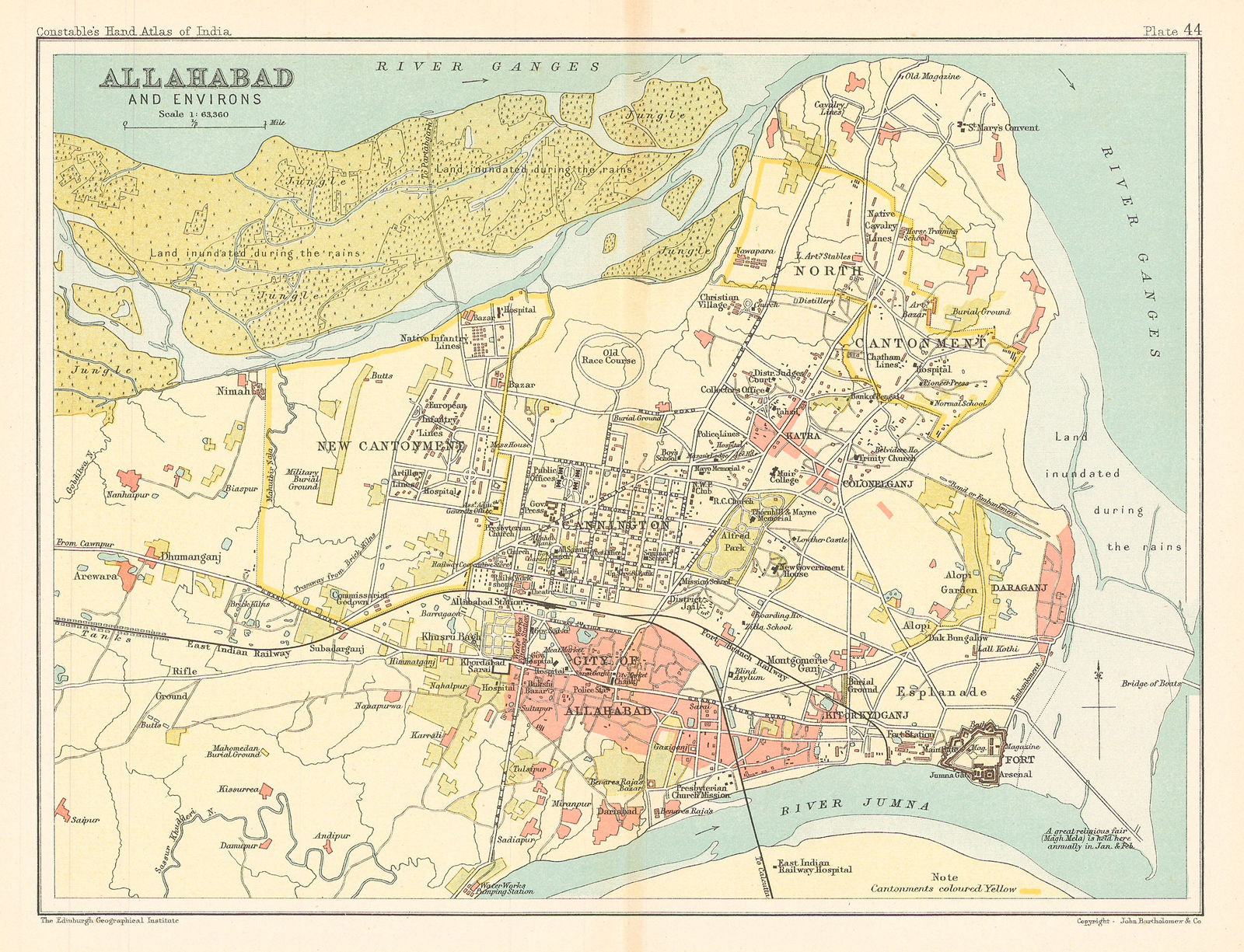 J.G. Bartholomew, Prayagraj (Allahabad), 1893