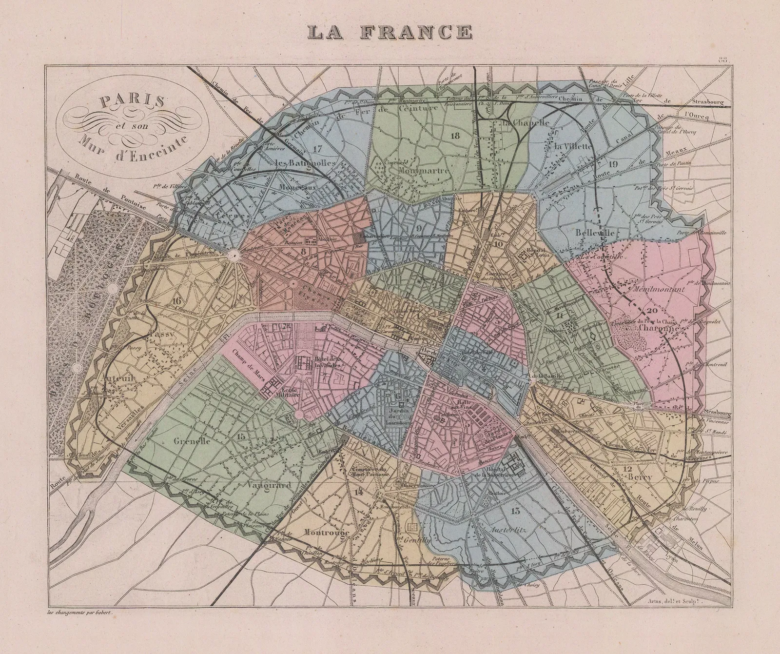 Alexandre Vuillemin, Paris showing the Thiers Wall, 1869