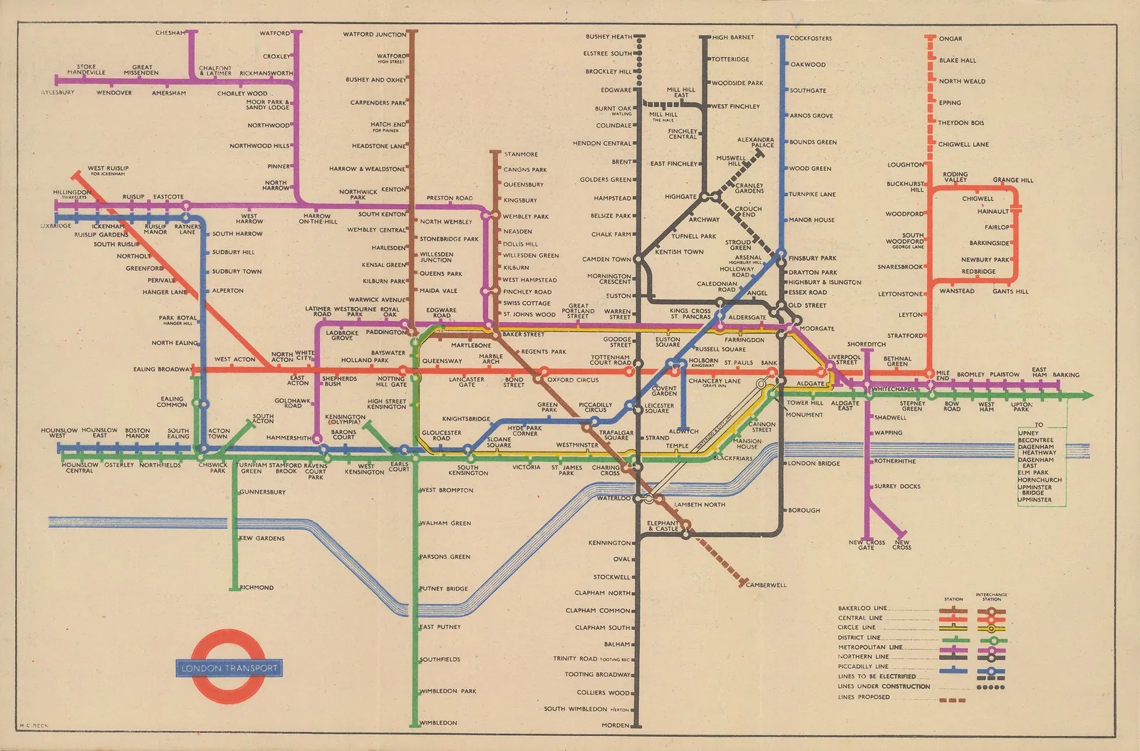 Harry Beck, London Underground Map, 1949