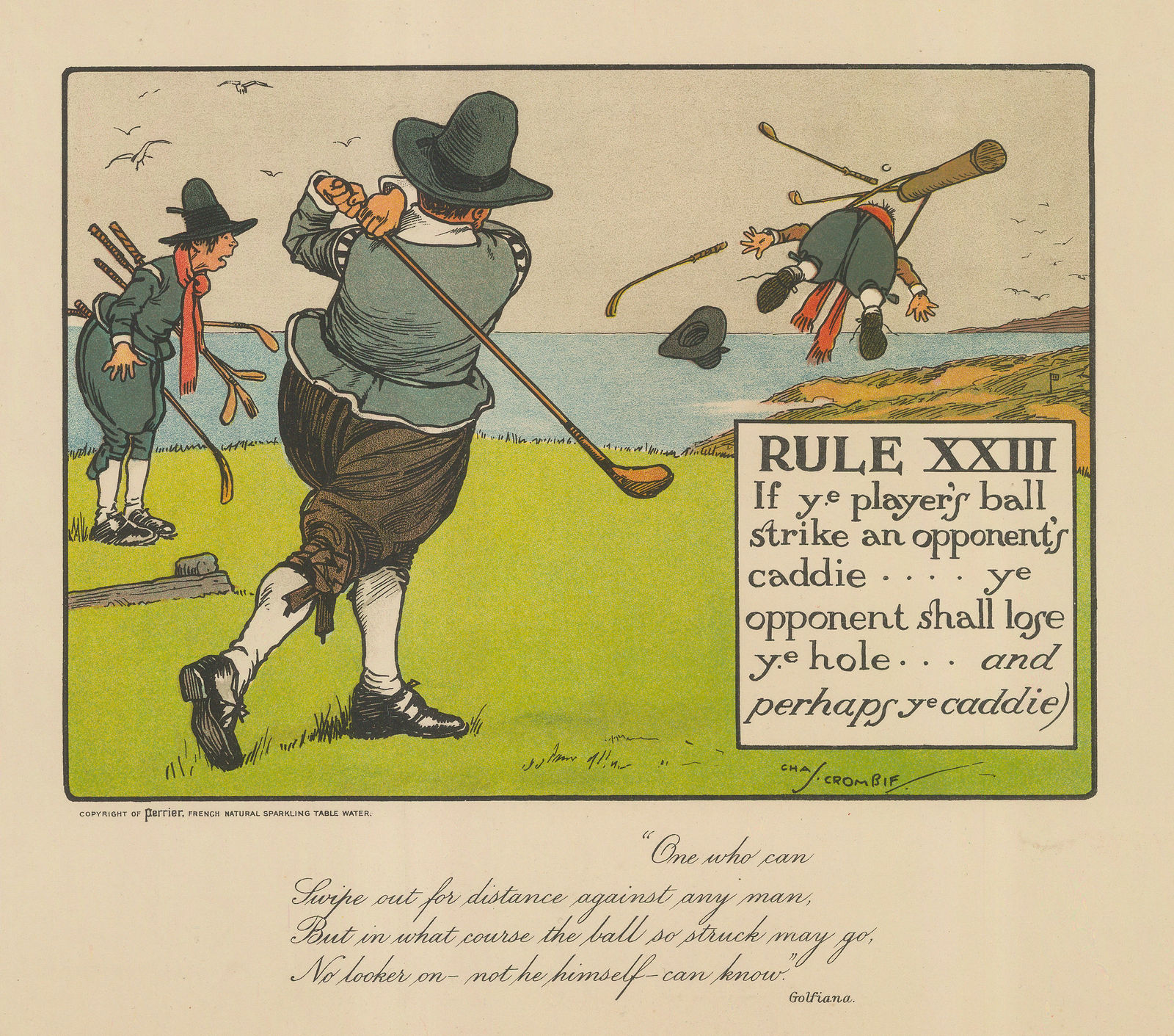 Charles Crombie, Golf - Cartoon, Rules of Golf, 1905