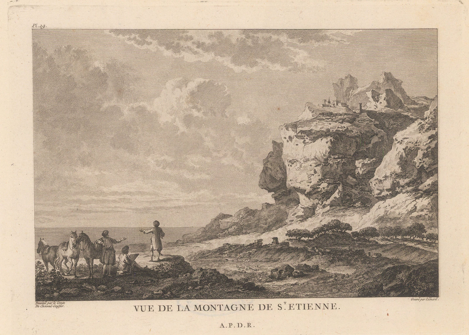 Count Marie-Gabriel de Choiseul-Gouffier, Greece - Santorini, St Etienne Mountain, 1782
