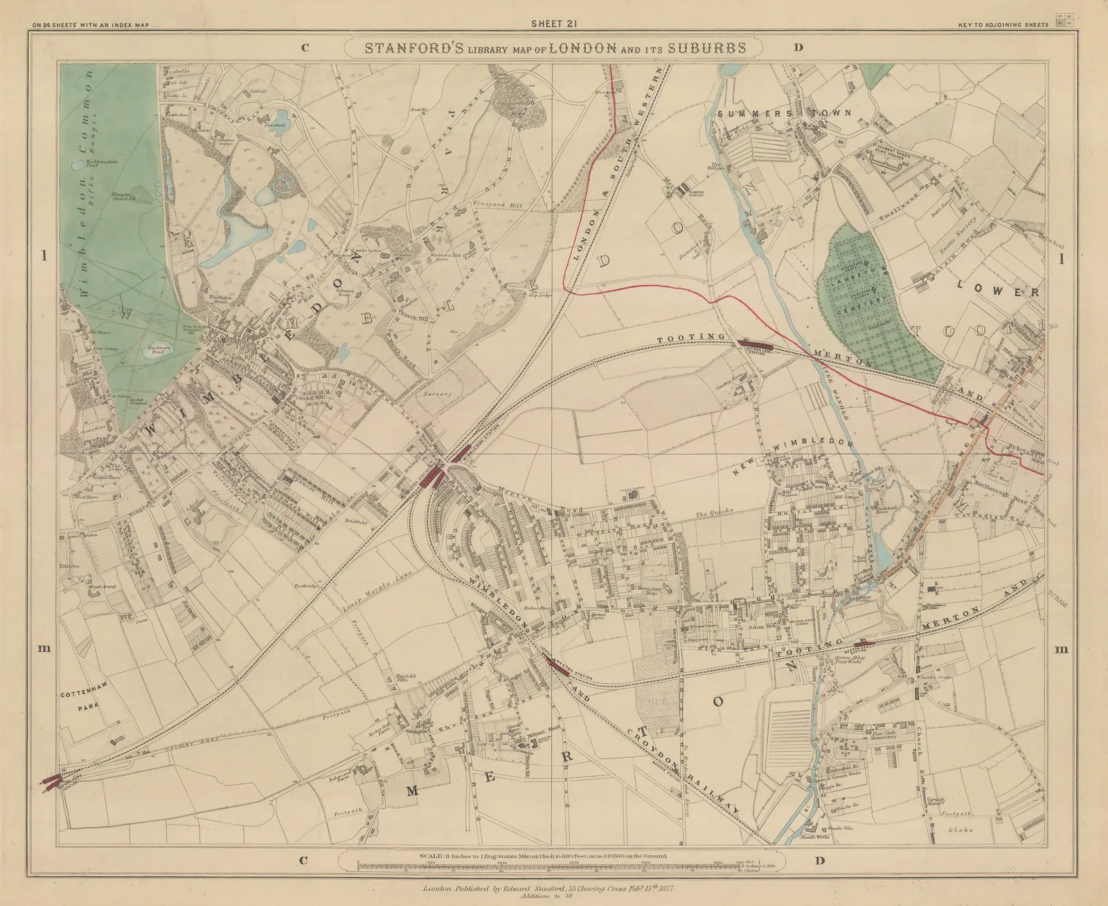 Edward Stanford, Wimbledon & Merton, 1877