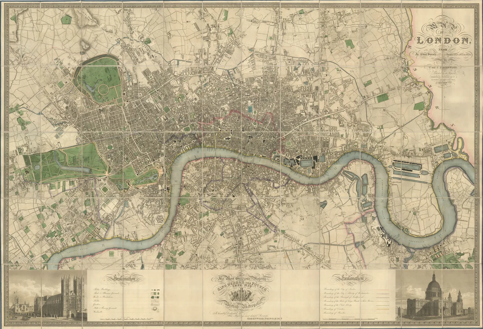 Christopher & John Greenwood, The Grandest Map of Georgian London, 1827