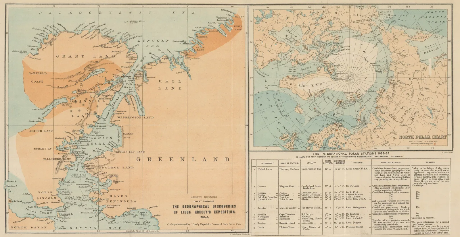 Scottish Geographical Society (SGS), The Geographical Discoveries of Lieut. Greely's Expedition, 1882-3., 1885
