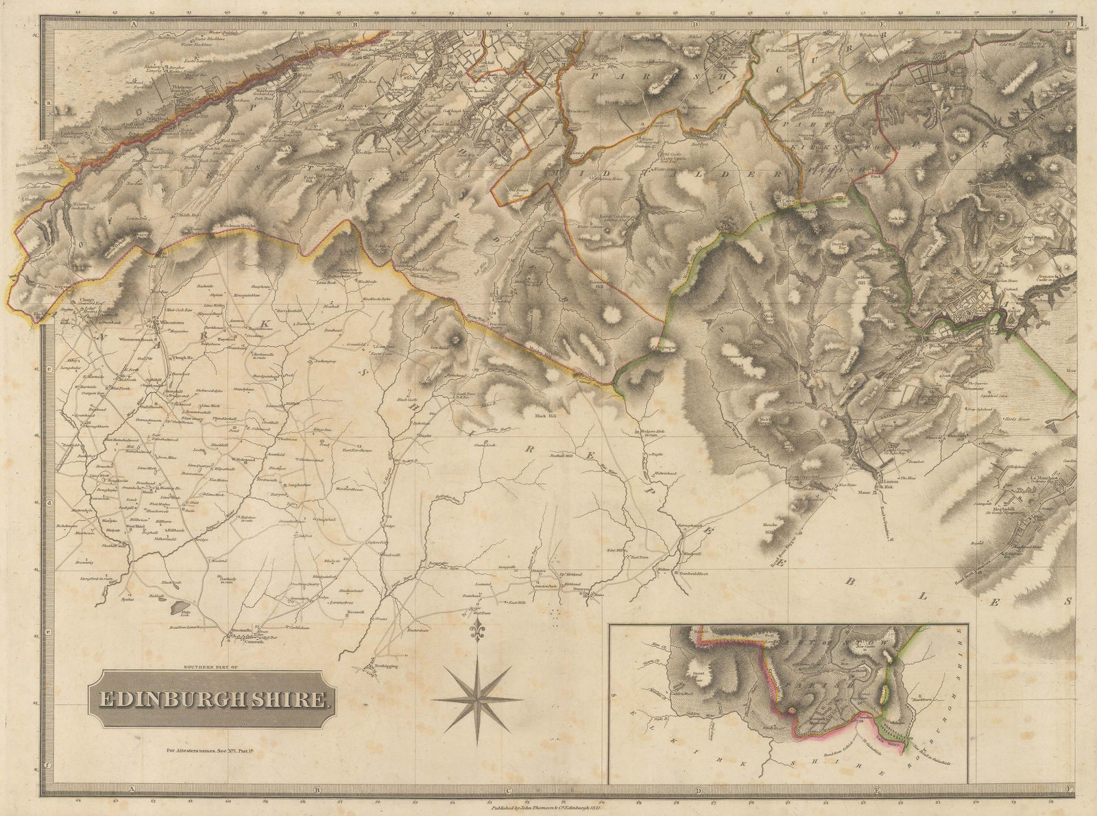 John Thomson, Edinburghshire (Southwest Sheet), 1821