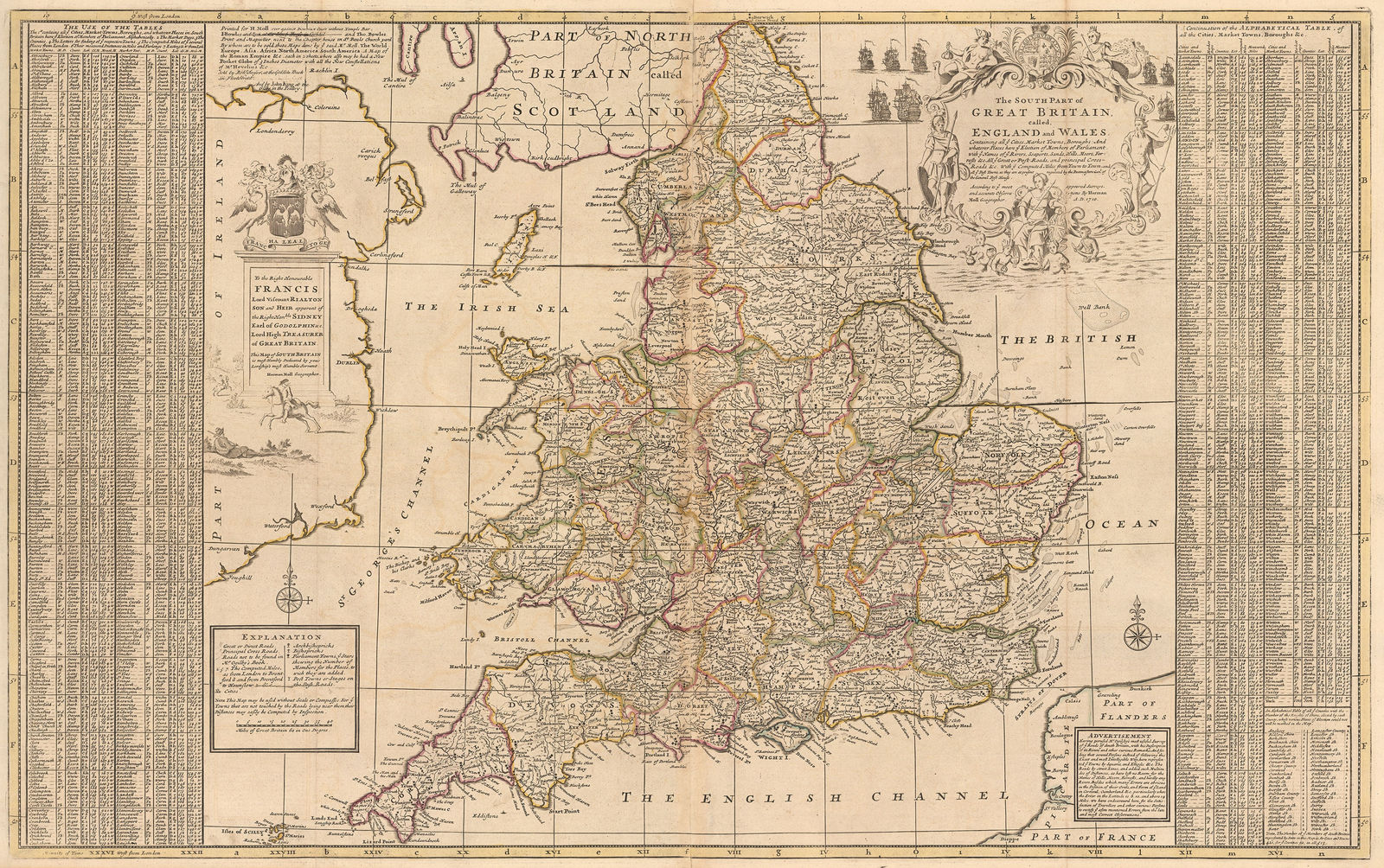 Herman Moll, England & Wales, 1710