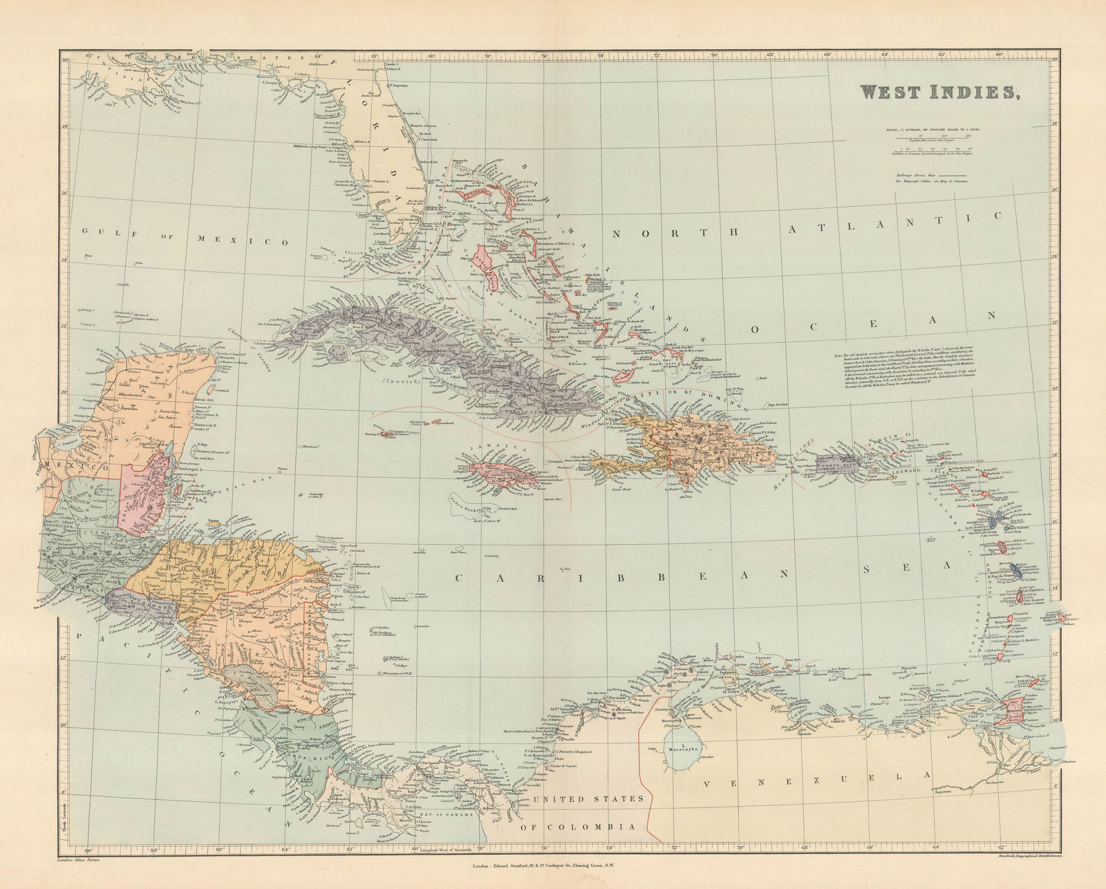 Edward Stanford, West Indies, 1898