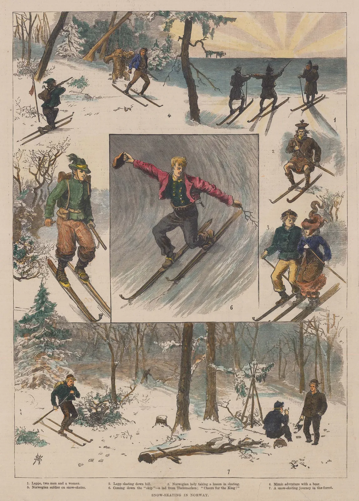 Illustrated London News (ILN), Skiing in Norway, 1885