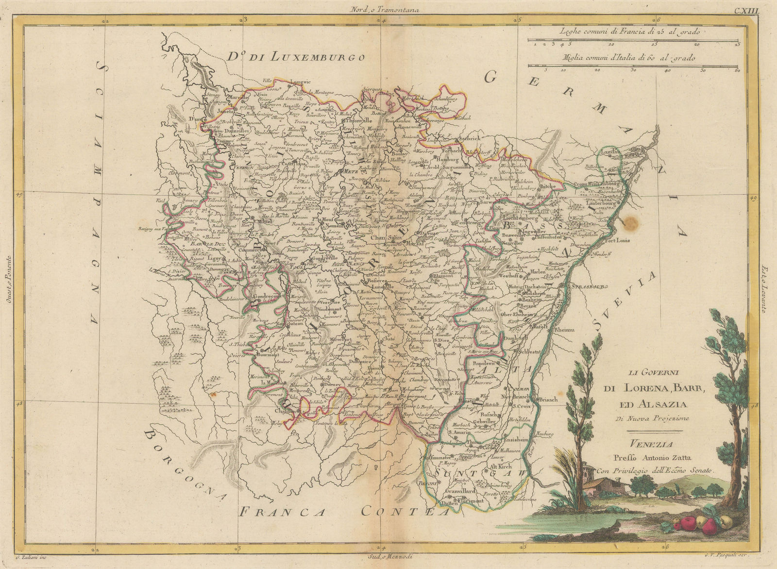 Antonio Zatta, Lorraine and Alsace, 1780 c.